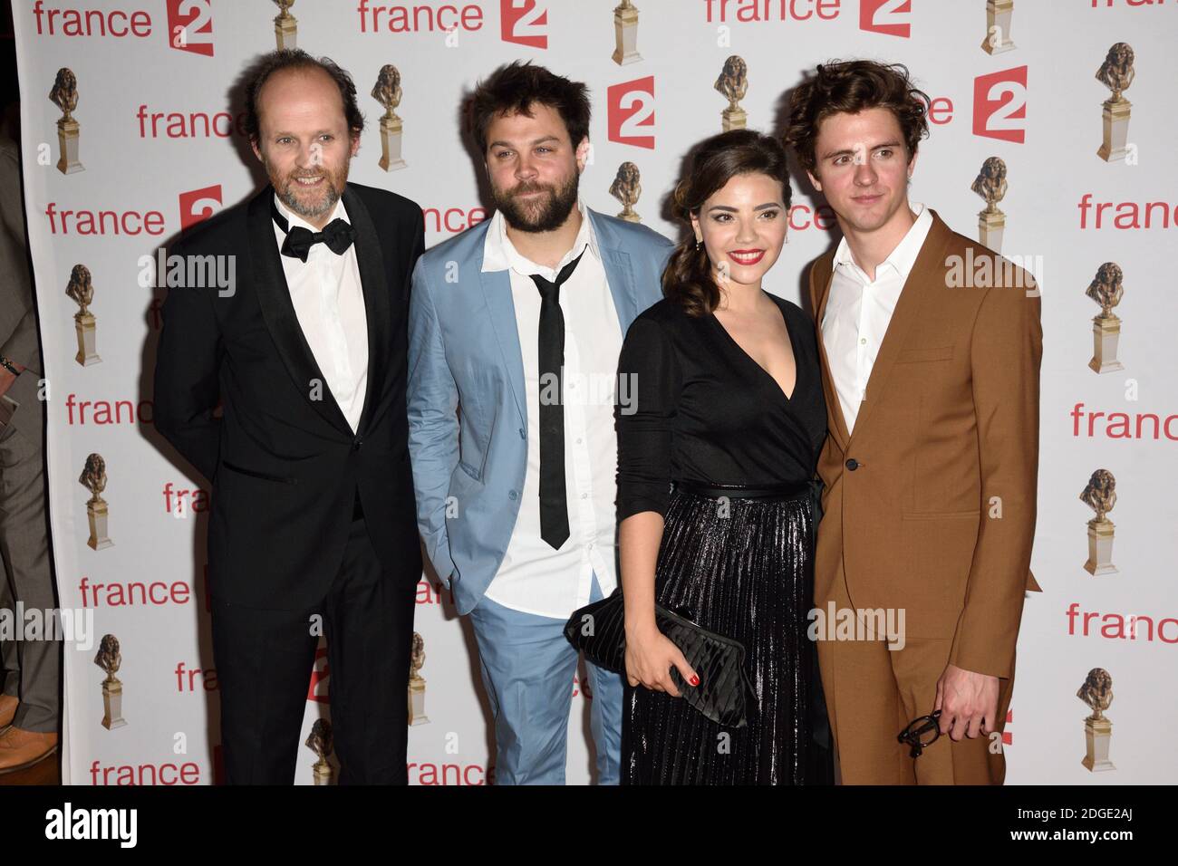Jean-Marc Dumontet, Arthur Jugnot, Thomas Solivéres et sa compagne Nassima Benchicou assistent a la soirée des Molieres 2017 aux Folies Bergère a Paris, France, le 29 Mai 2017. Foto von Alban Wyters/ABACAPRESS.COM Stockfoto