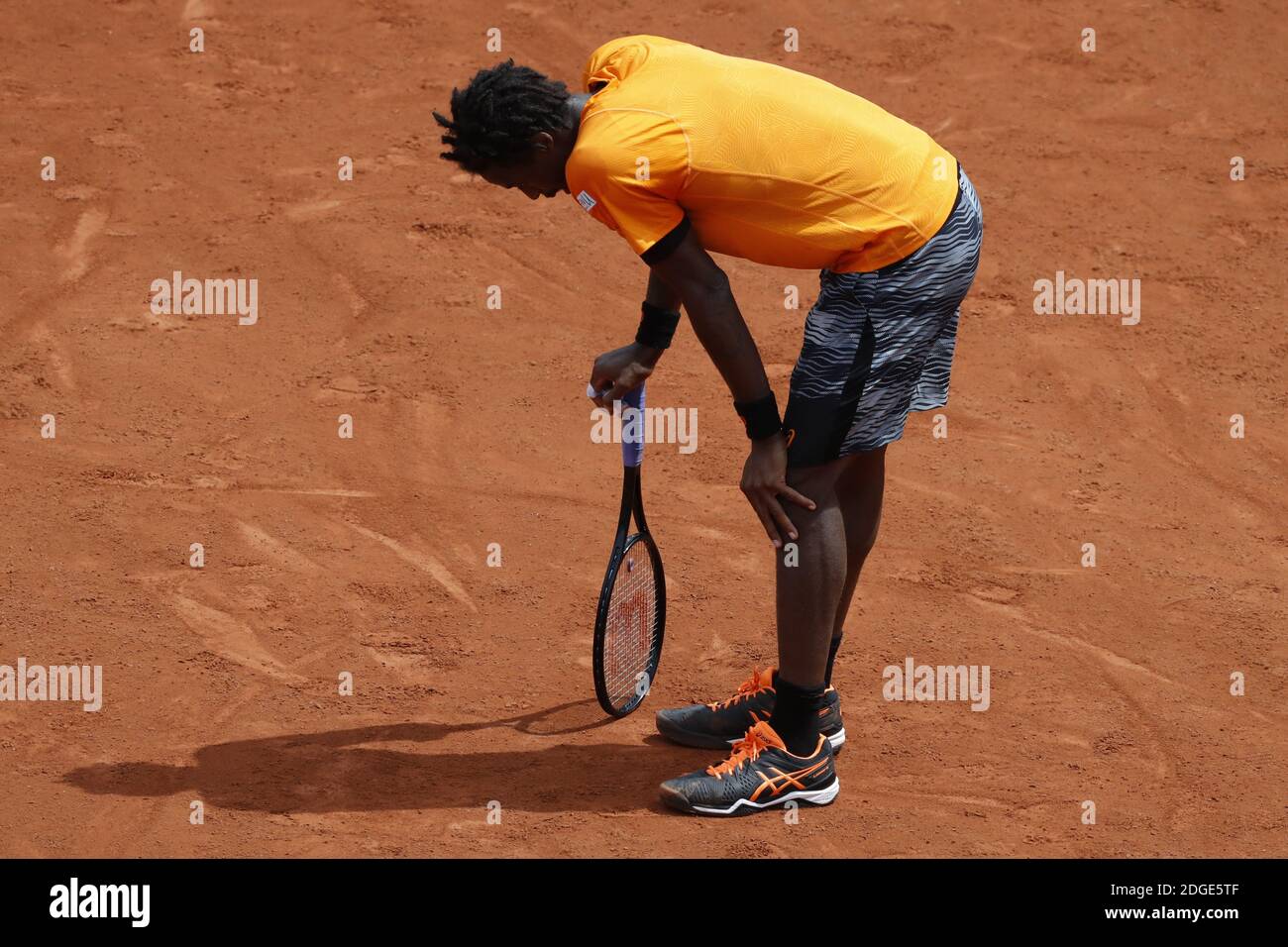 Der Franzose Gael Monfils spielt am 4. Juni 2017 die 1/8 der Finalrunde der French Tennis Open 2017 in Paris, Frankreich. Foto von Henri Szwarc/ABACAPRESS.COM Stockfoto