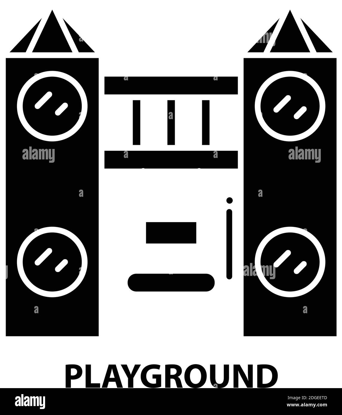 Spielplatz-Symbol, schwarzes Vektorzeichen mit editierbaren Striche, Konzeptdarstellung Stock Vektor