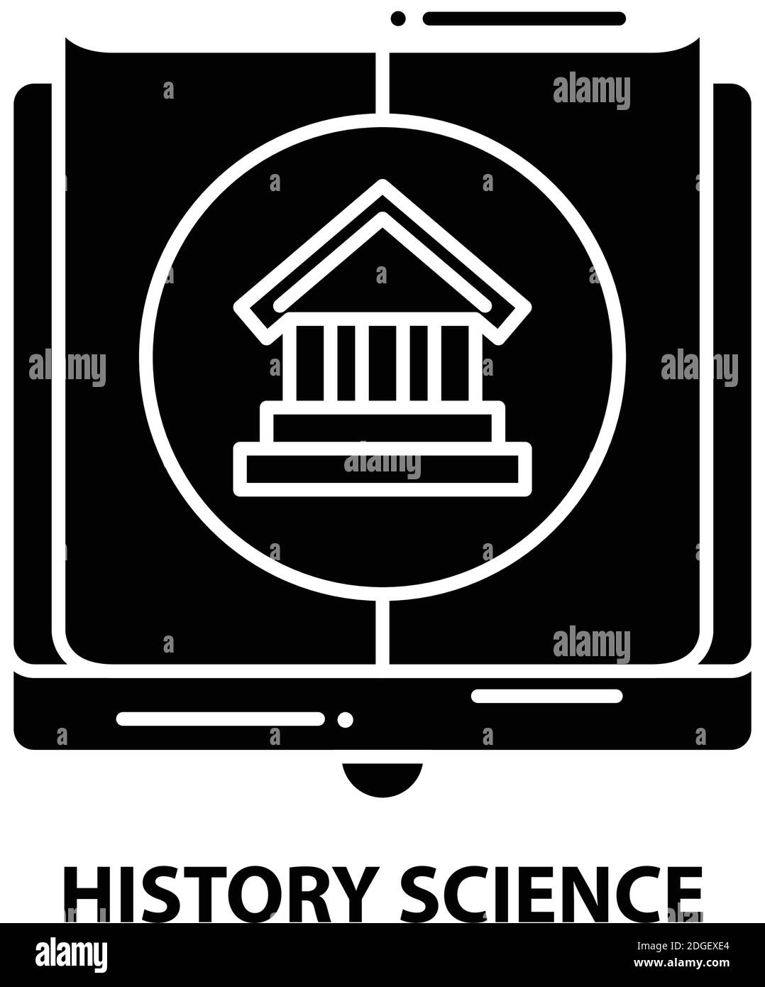 Geschichtswissenschaft Symbol, schwarzes Vektor-Zeichen mit editierbaren Konturen, Konzept Illustration Stock Vektor