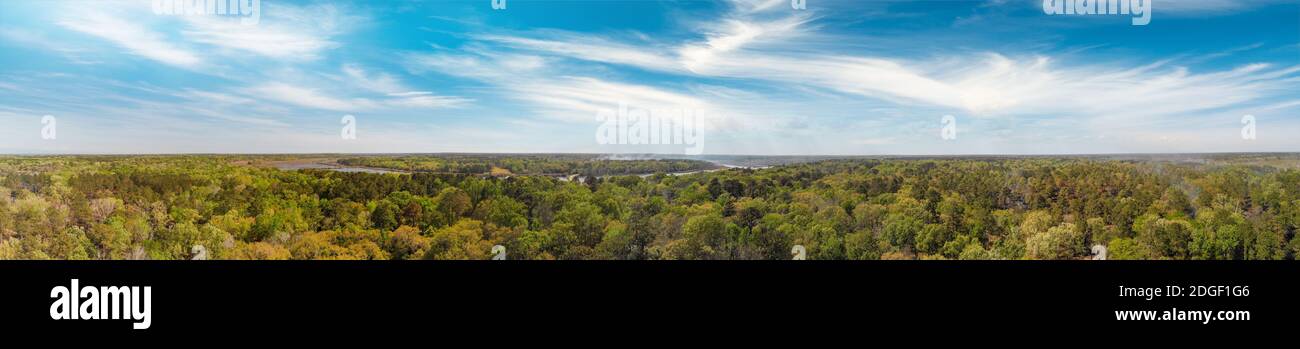 Schöne Panorama-Luftaufnahme der Beaufort Landschaft in South Carolina. Stockfoto