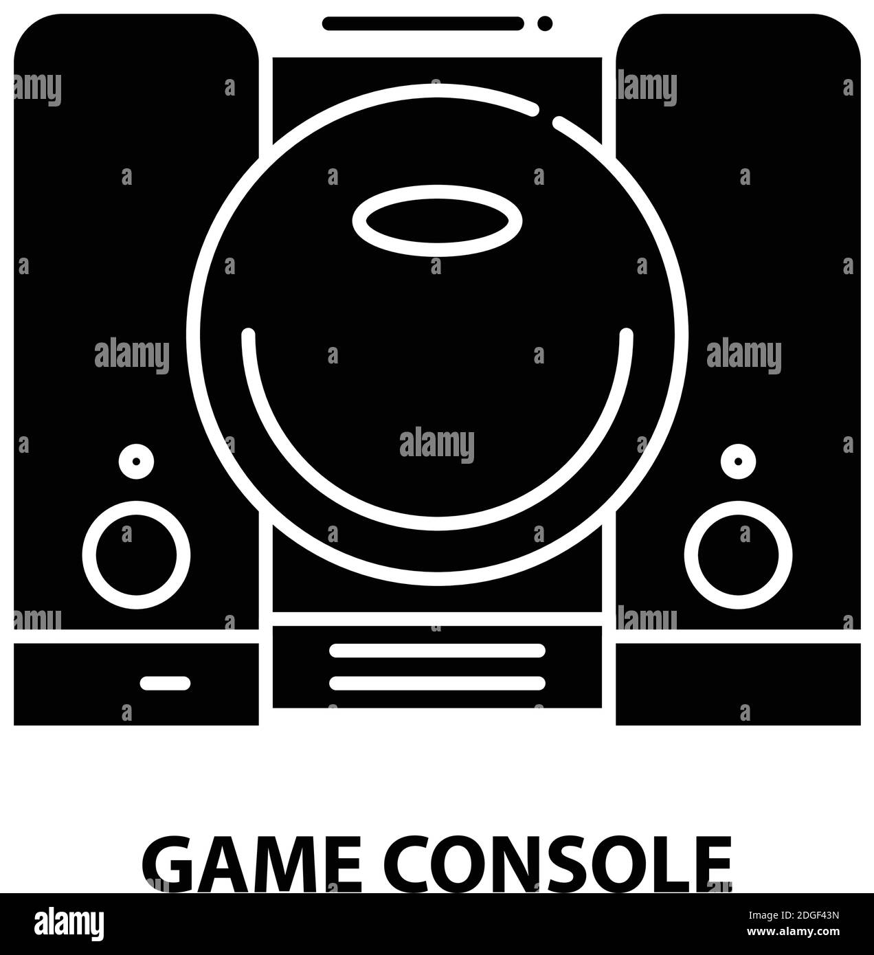 Spielkonsole Symbol Symbol, schwarz Vektor-Zeichen mit editierbaren Striche, Konzept Illustration Stock Vektor