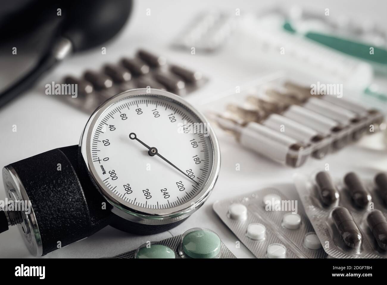 Hoher Blutdruck - hypertensive Krise und Medikamente zu behandeln. Stockfoto