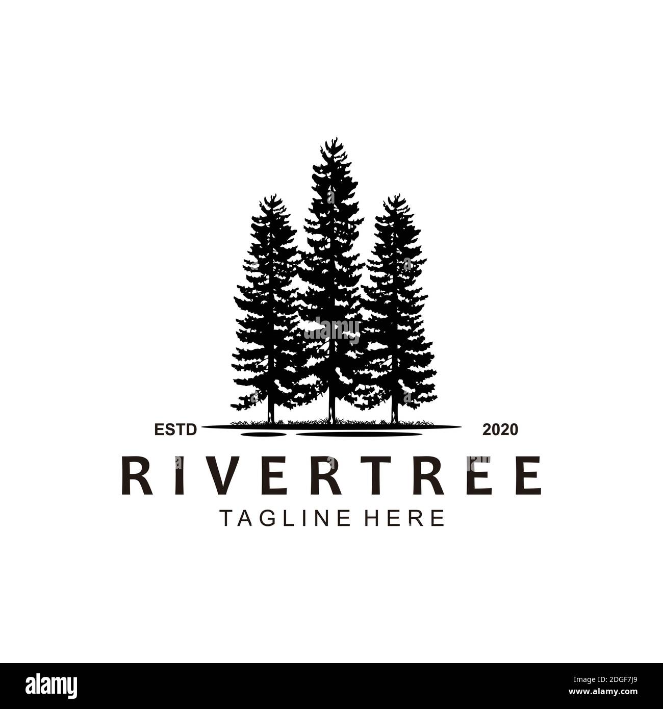 Pine Tree Logo Design Symbol Vorlage Stock Vektor