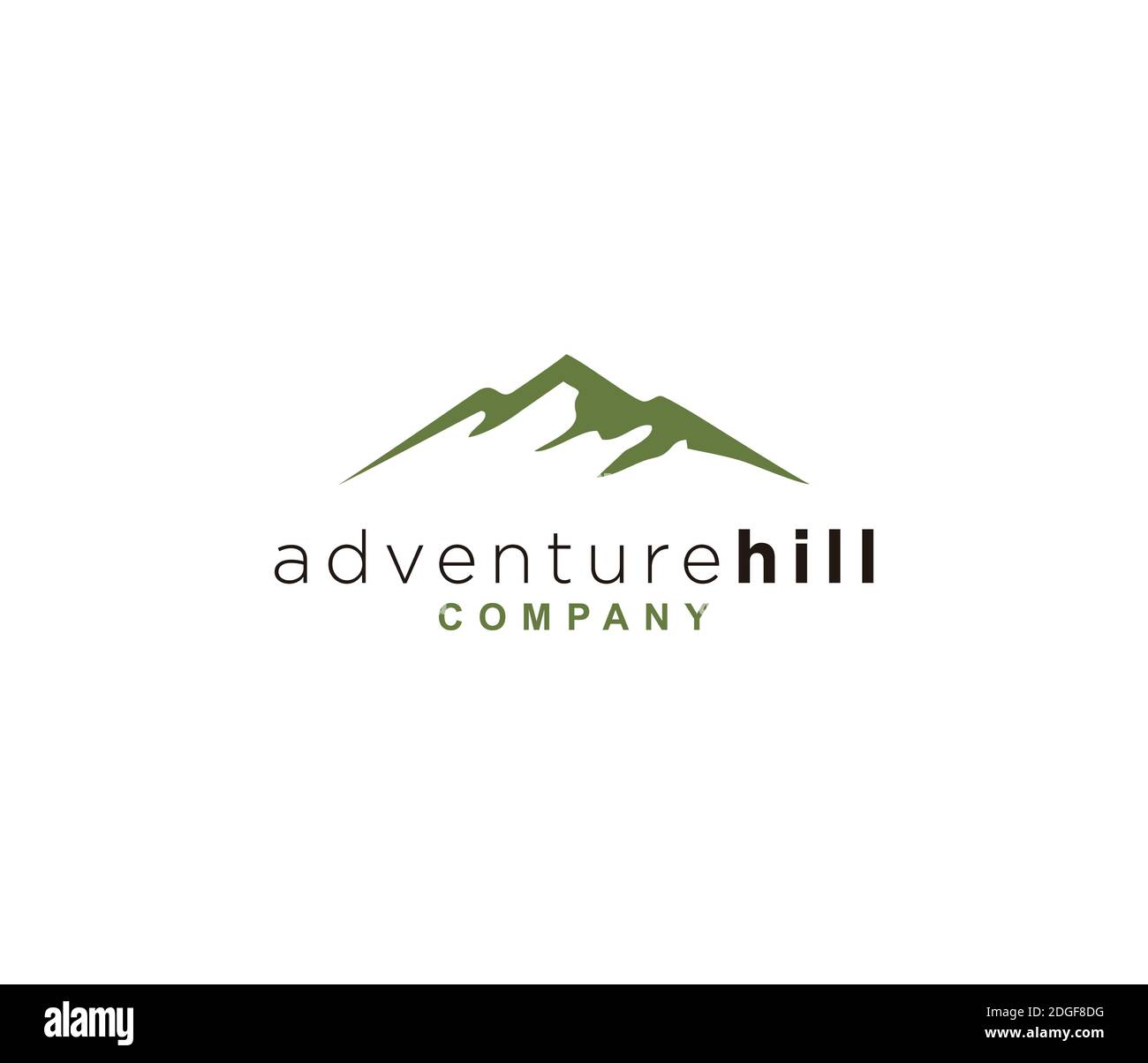 Minimalistisches Landscape Hills Mountain Peaks Symbol Logo Design Stock Vektor