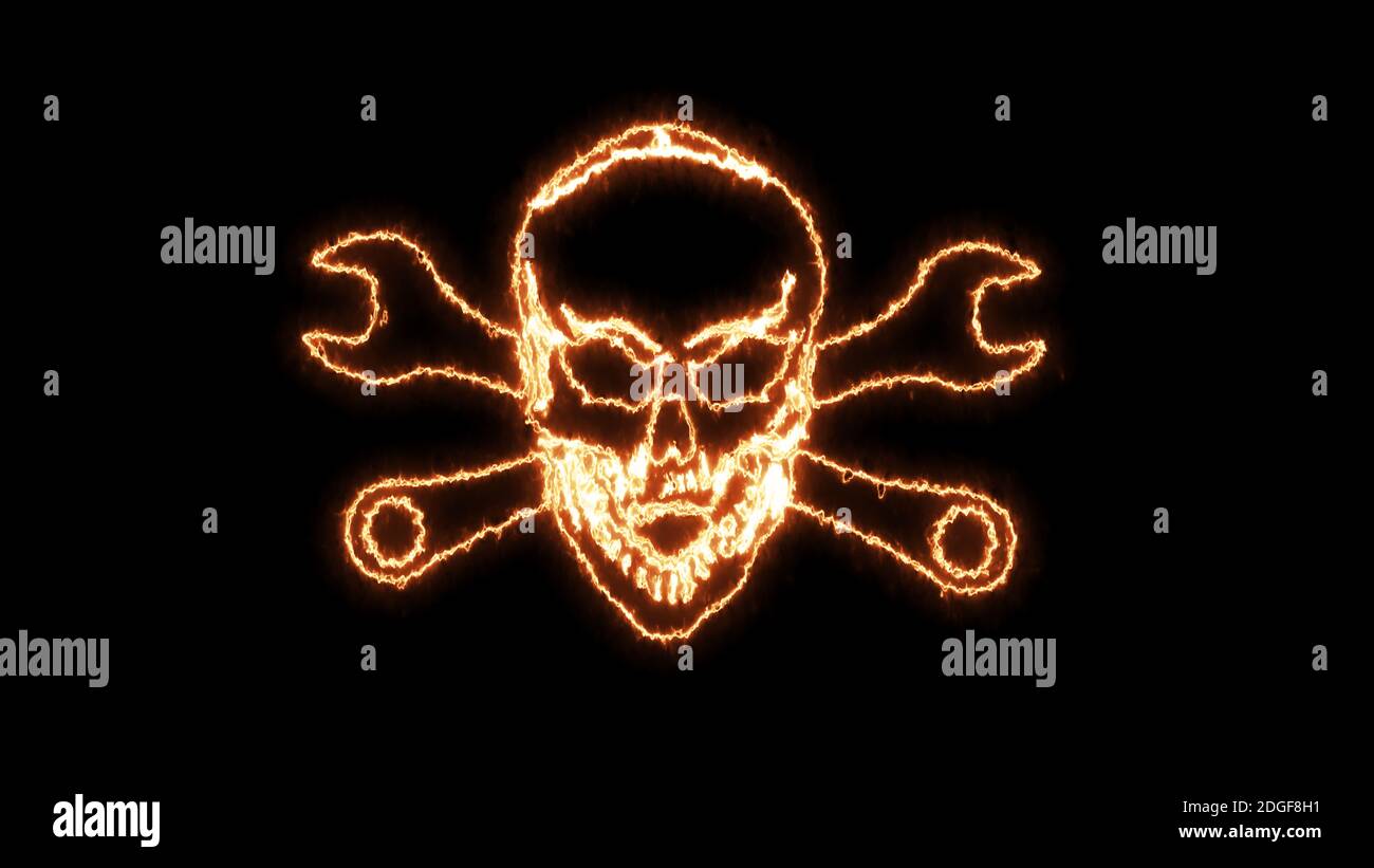 Skull Fire Head Skeleton Flame Stockfotos und -bilder Kaufen - Alamy