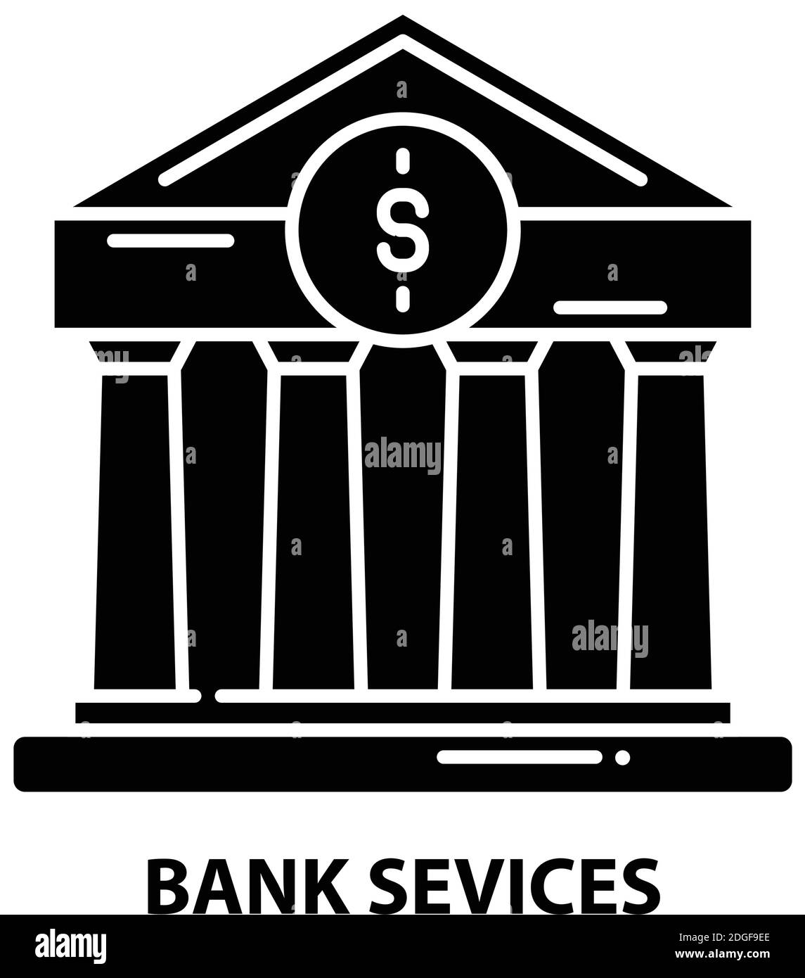 bankdienst-Symbol, schwarzes Vektorzeichen mit editierbaren Konturen, Konzeptdarstellung Stock Vektor