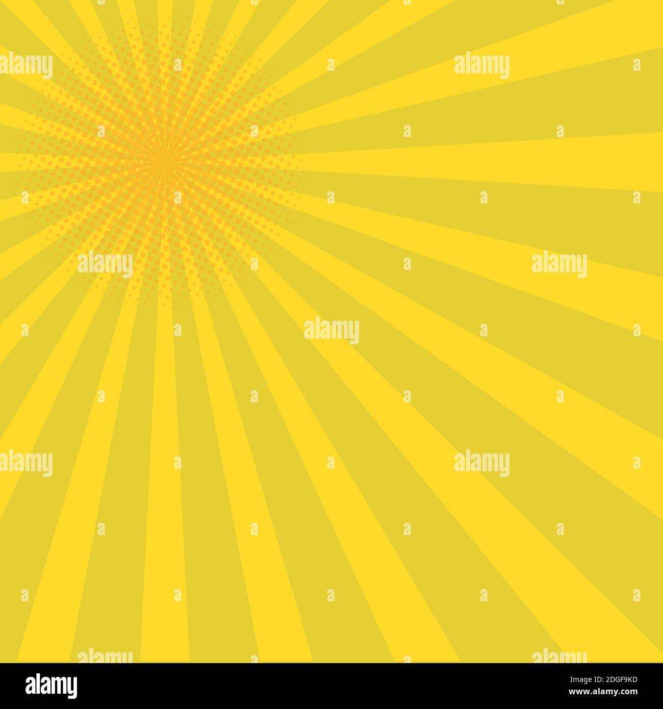 Orange Comic-Zoom mit Linien und Leuchten - Vektor-Illustration Stock Vektor
