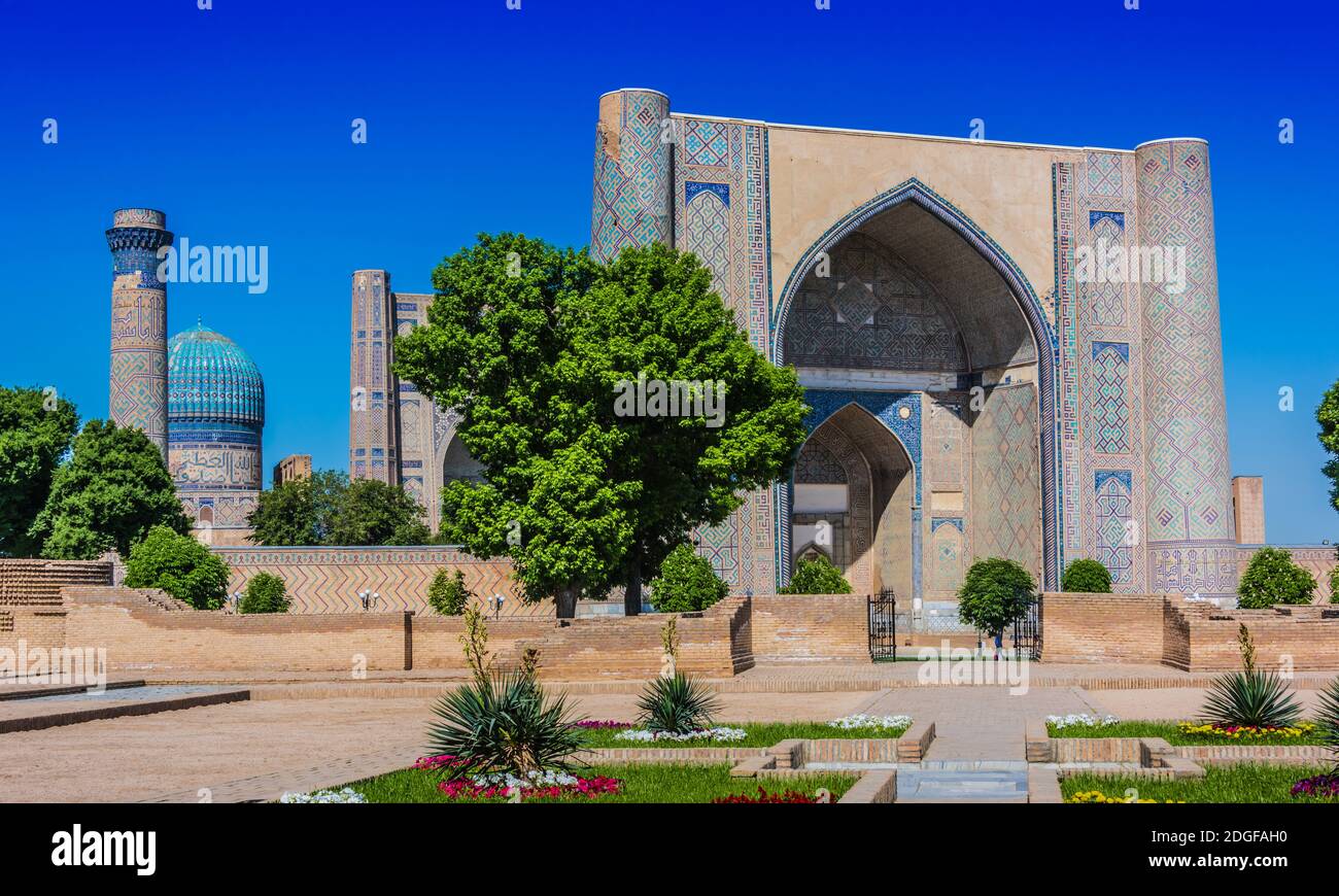 Bibi-Khanym Moschee in Samarkand Stockfoto