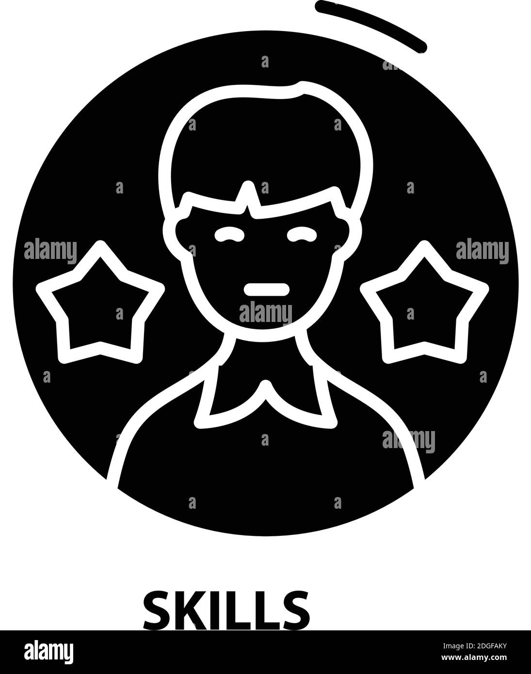 Skills-Symbol, schwarzes Vektorzeichen mit editierbaren Konturen, Konzeptdarstellung Stock Vektor