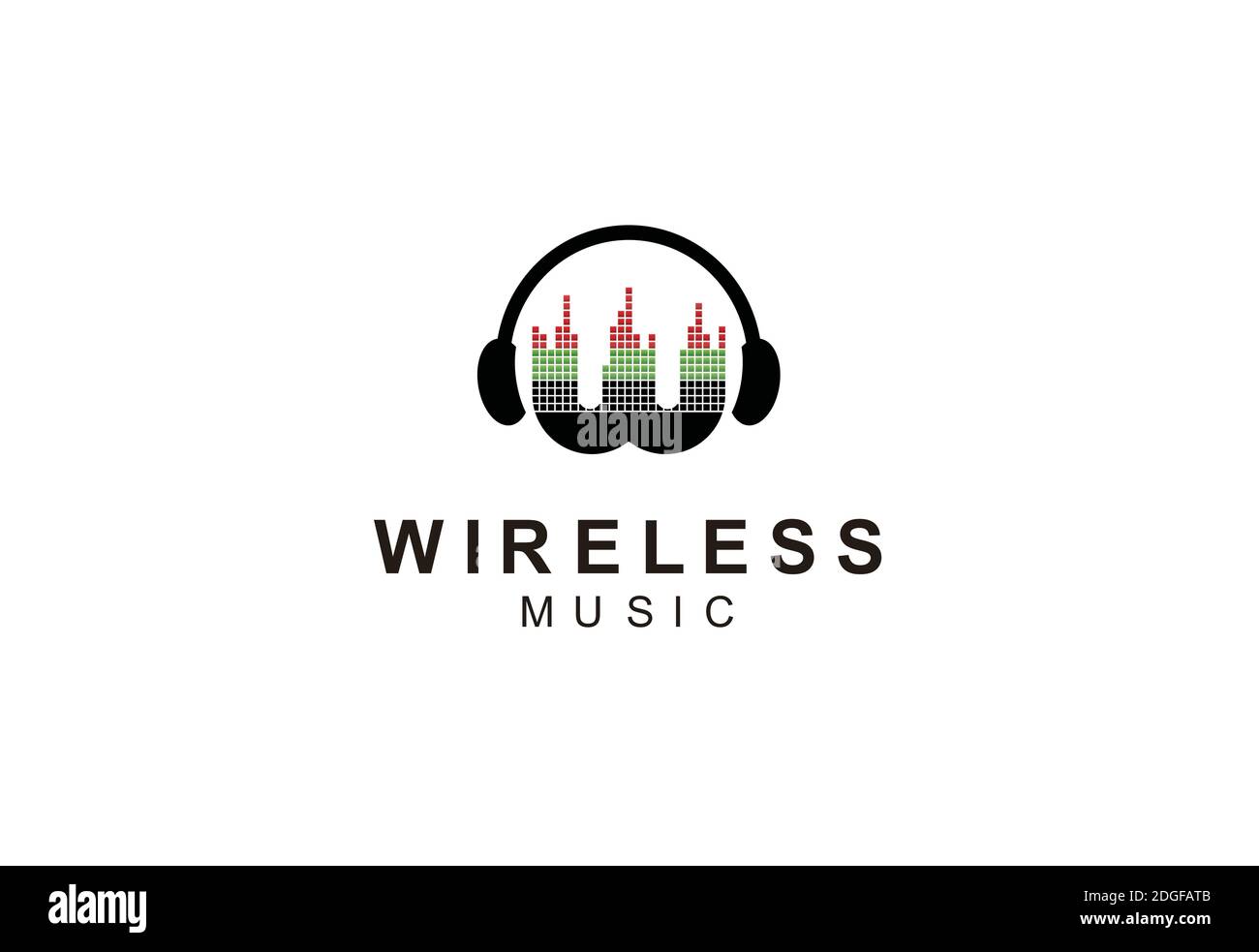 Sound Connection Wireless Logo Design Stock Vektor