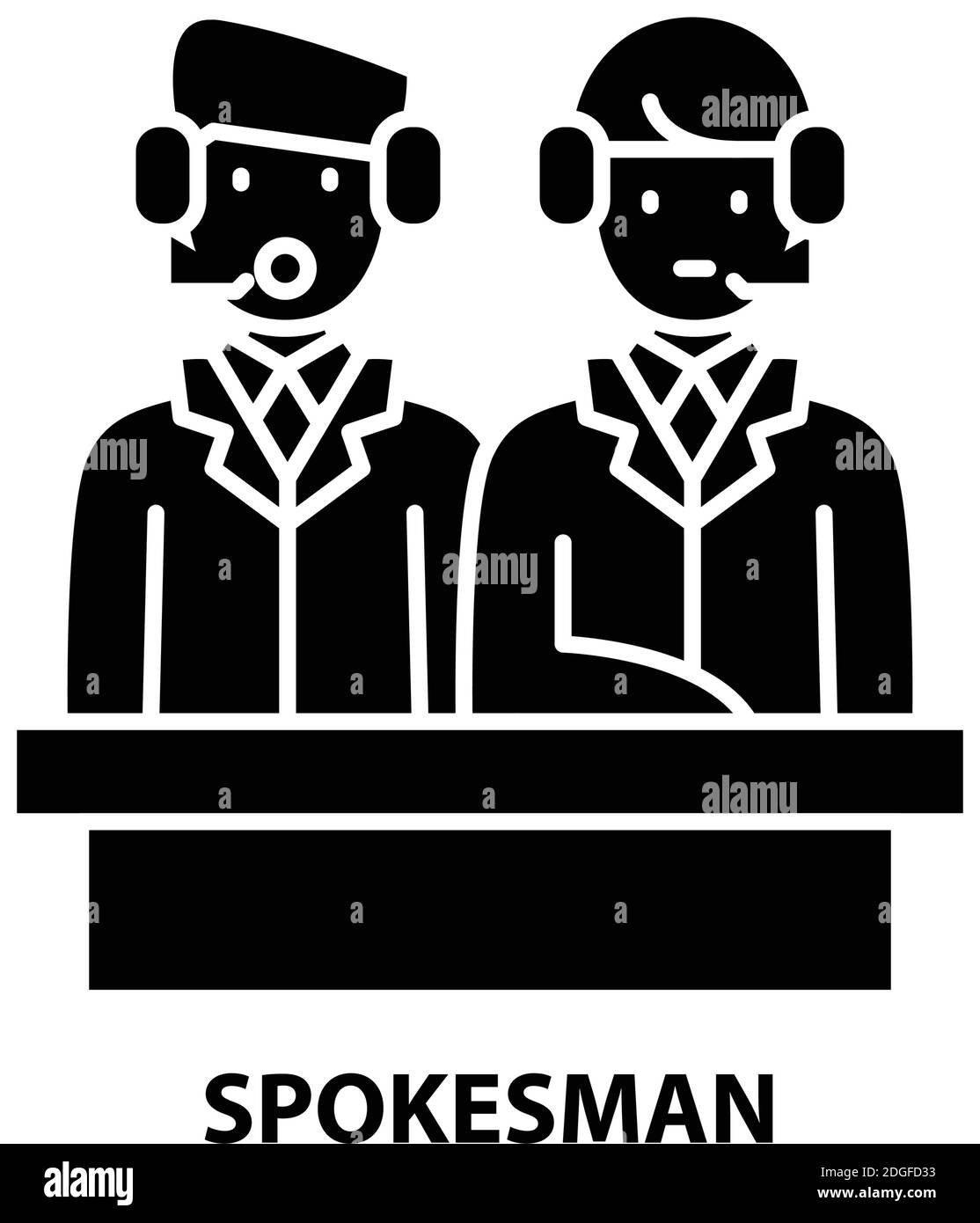 Sprechersymbol, schwarzes Vektorzeichen mit editierbaren Konturen, Konzeptdarstellung Stock Vektor