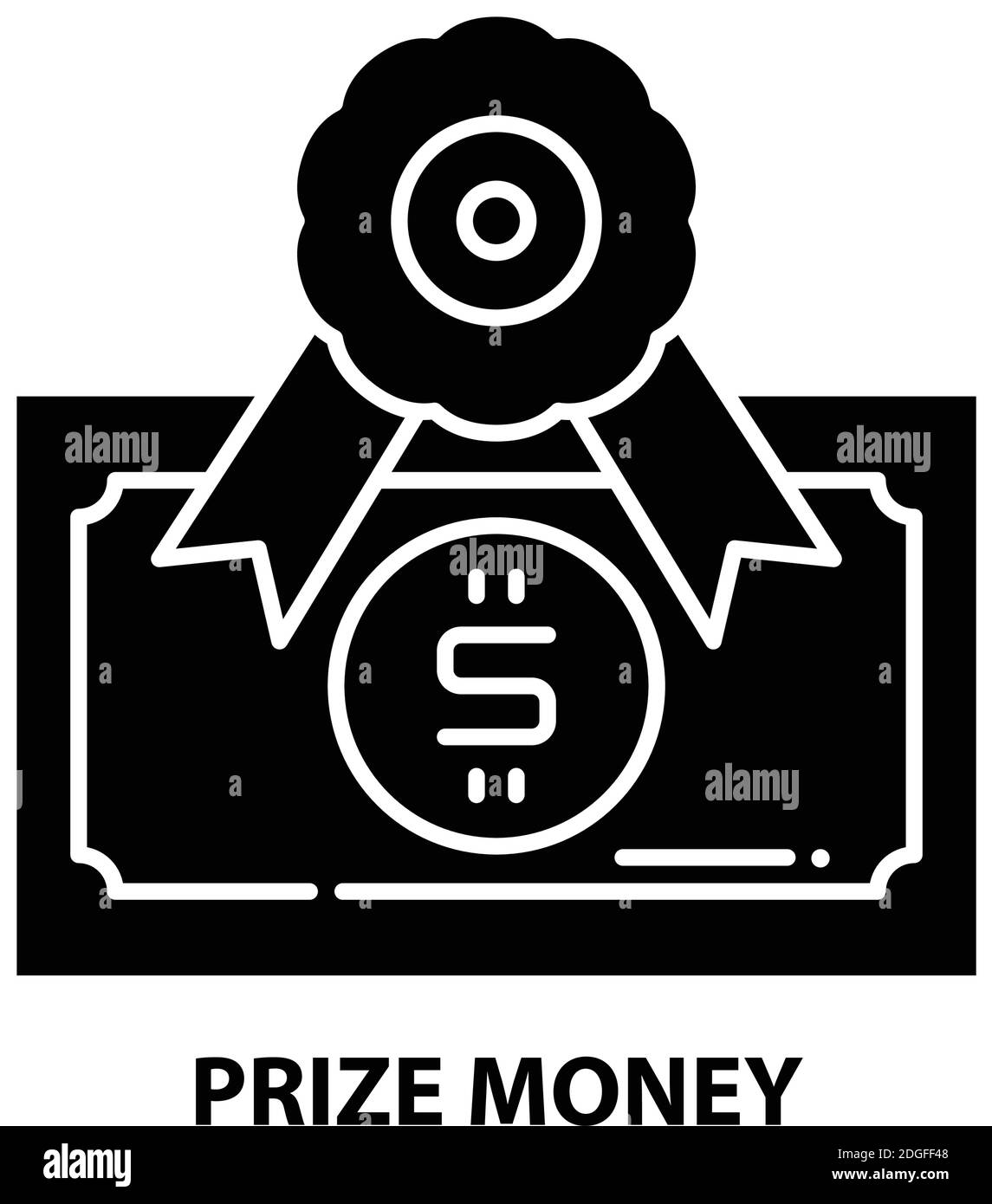 Preisgeld-Symbol, schwarzes Vektorzeichen mit editierbaren Striche, Konzeptdarstellung Stock Vektor