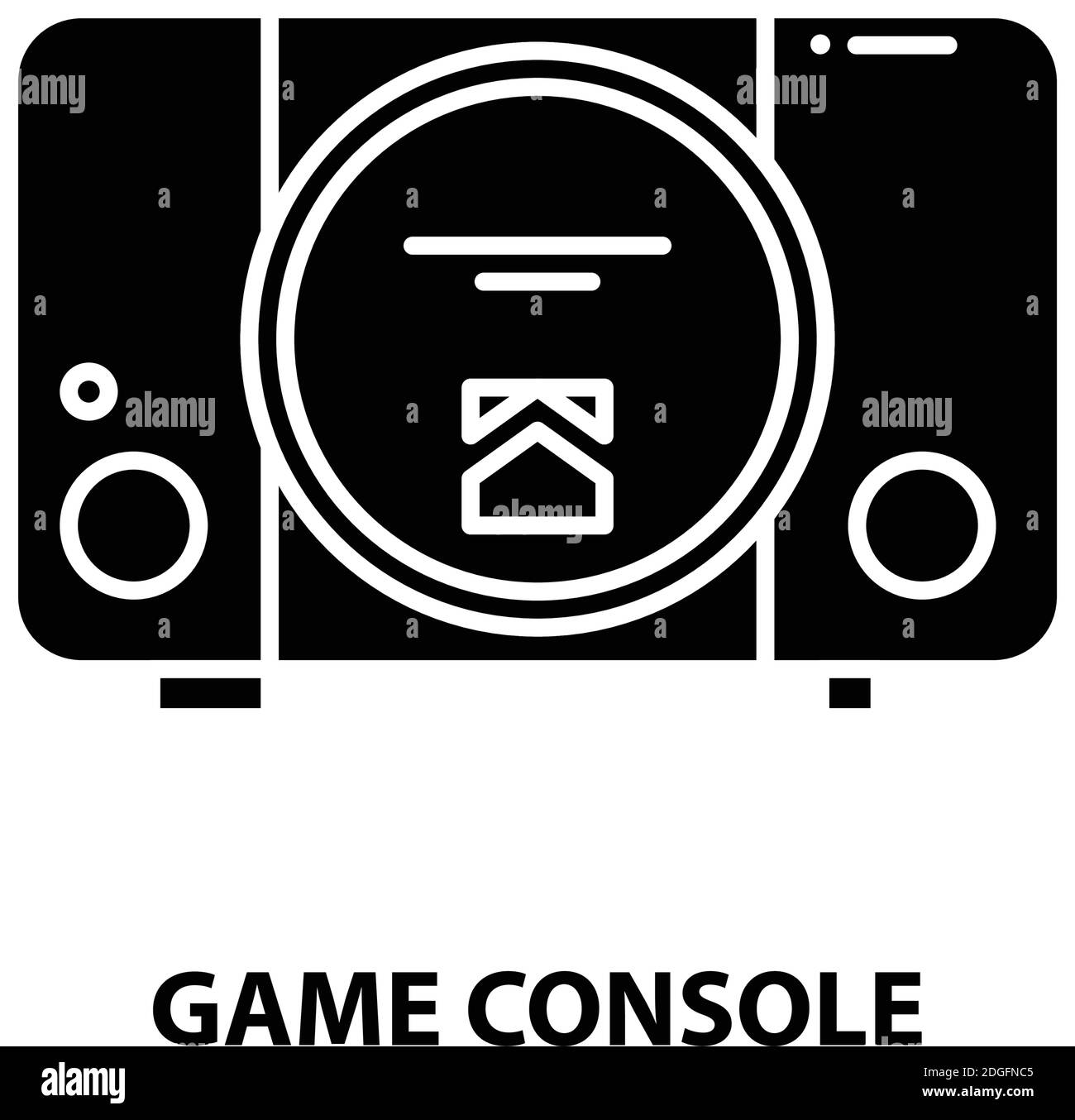 Spielkonsolen-Symbol, schwarzes Vektorzeichen mit editierbaren Striche, Konzeptdarstellung Stock Vektor