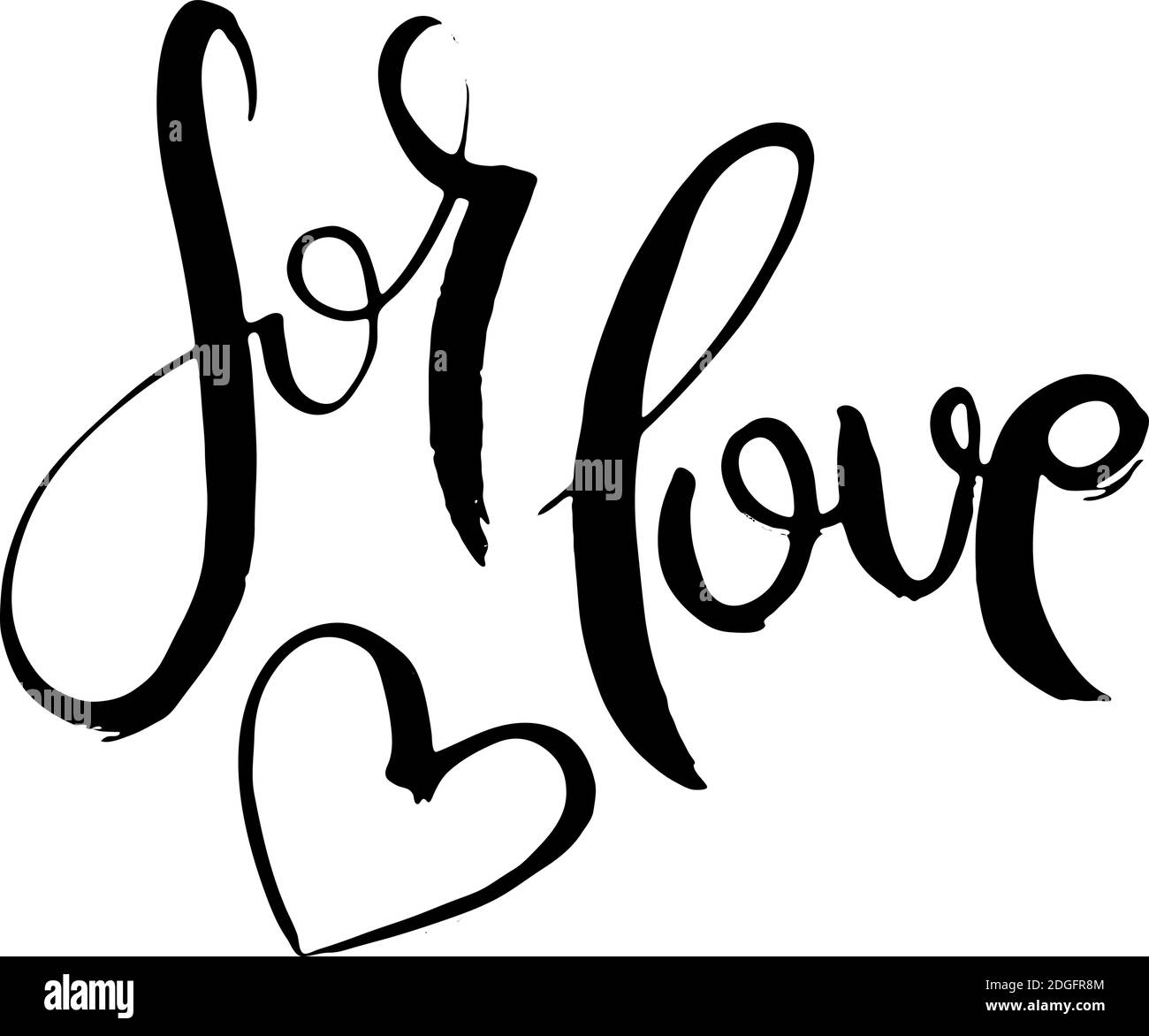 Für die Liebe. Grunge Schriftzug isoliert Kunstwerk. Typografie Stempel für T-Shirt Grafiken, Print, Poster, Banner, Flyer, Tags, Postkarte. Vektorbild Stock Vektor