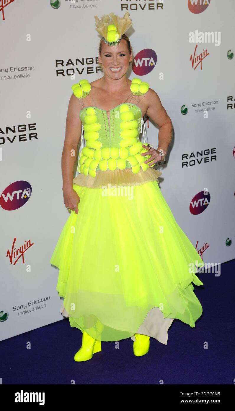 Bethanie Mattek-Sands Ankunft für die Women's Tennis Association (WTA) Pre-Wimbledon Party in den Kensington Roof Gardens, im Westen Londons. Stockfoto