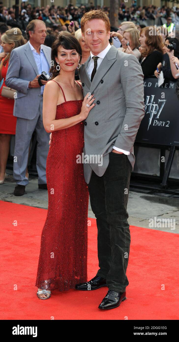 Helen McCrory und Damian Lewis bei der Weltpremiere von Harry Potter und die Heiligtümer des Todes - Teil 2, Trafalgar Square, London. Stockfoto