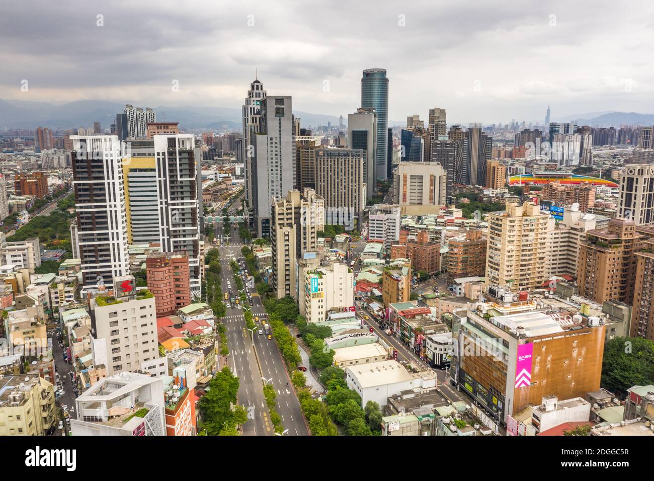 Morgens Stadtbild mit in Banqiao Stockfoto