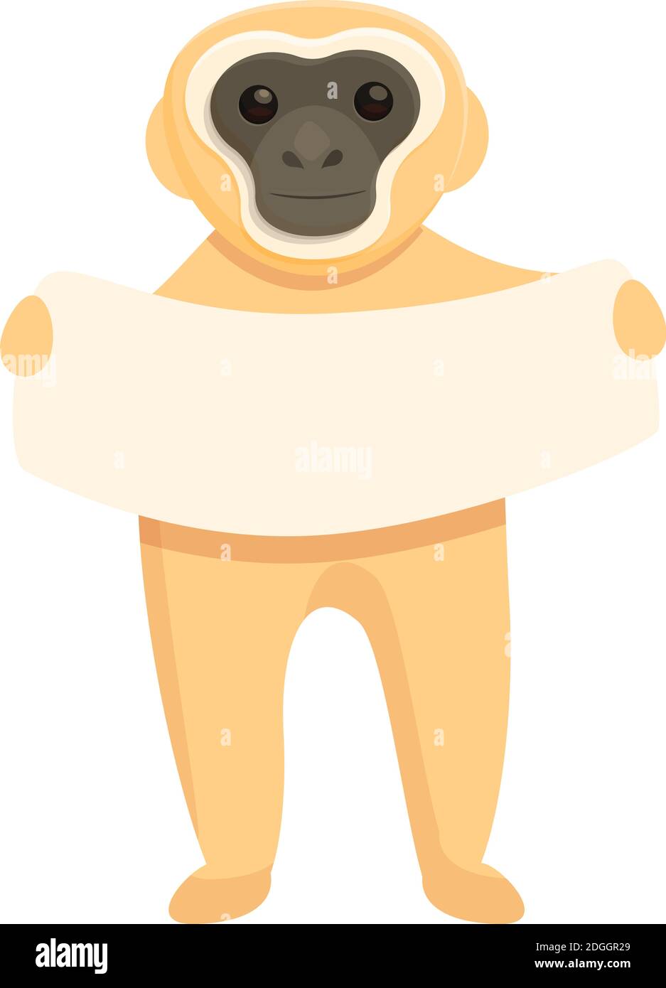 Gibbon-Bannersymbol. Cartoon von Gibbon Banner Vektor-Symbol für Web-Design isoliert auf weißem Hintergrund Stock Vektor