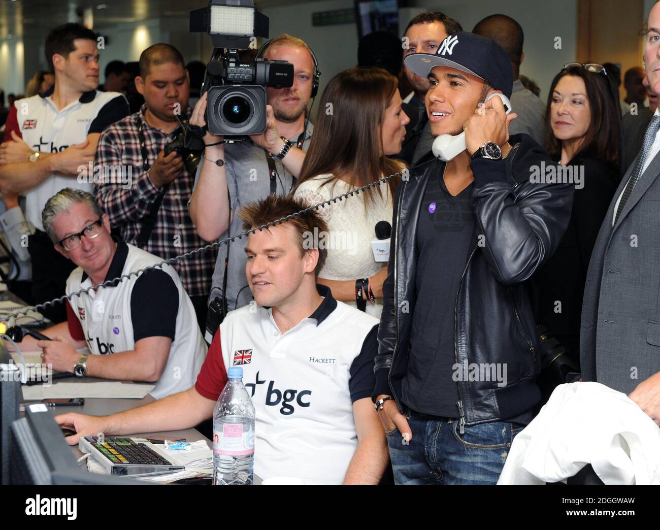 Lewis Hamilton beim BGC Charity Trading Day, Barclays, Canary Wharf, London. Stockfoto