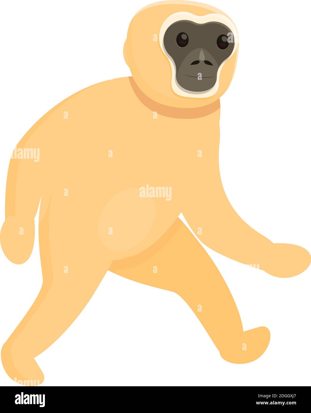Gibbon Walking Ikone. Cartoon von Gibbon Walking Vektor-Symbol für Web-Design isoliert auf weißem Hintergrund Stock Vektor