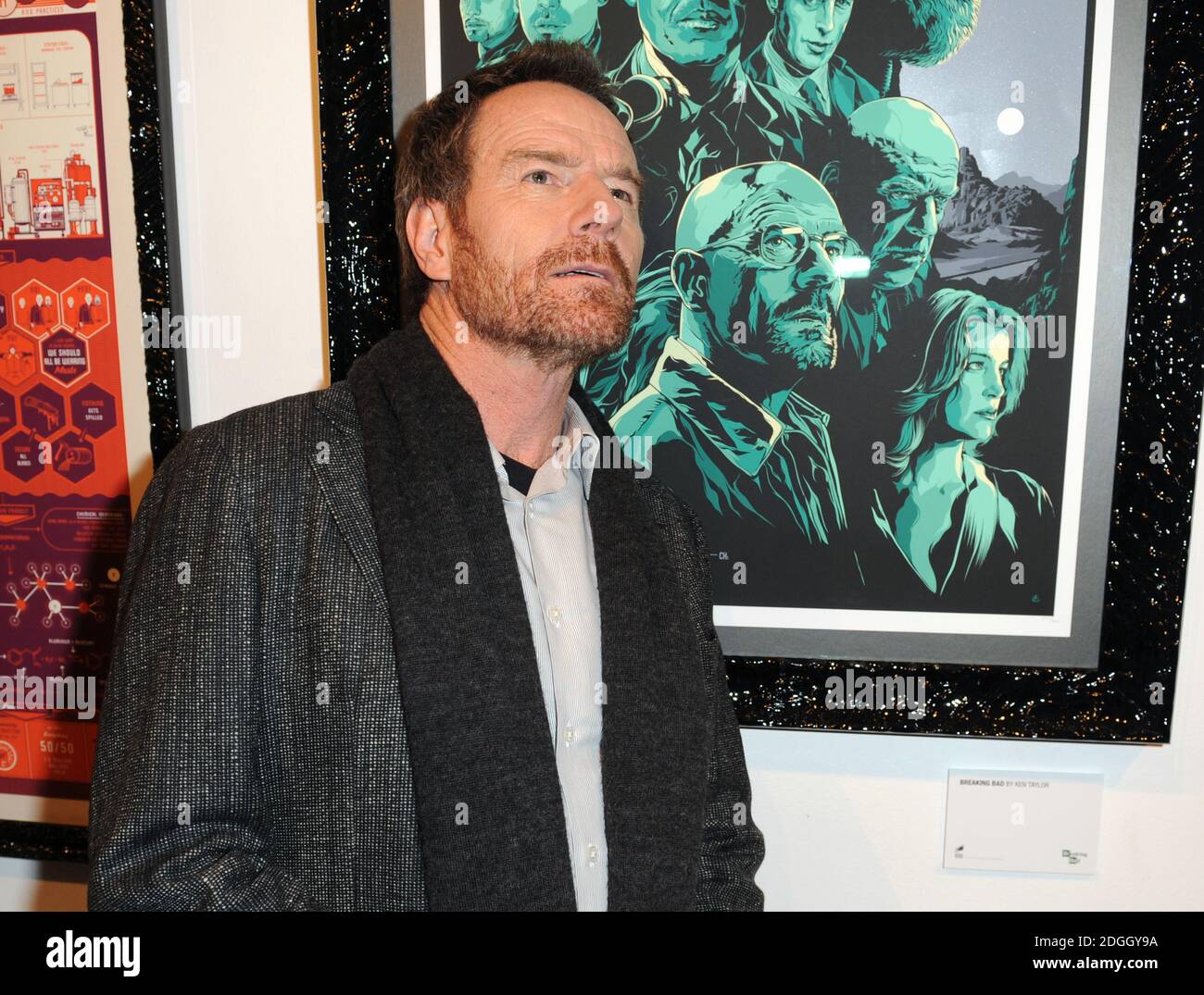 Bryan Cranston nimmt am Breaking Bad Art Project in Zusammenarbeit mit Sony Pictures Television und Netflix Teil und zeigt eine Ausstellung von Kunstwerken, die von der Serie London inspiriert wurden. Stockfoto