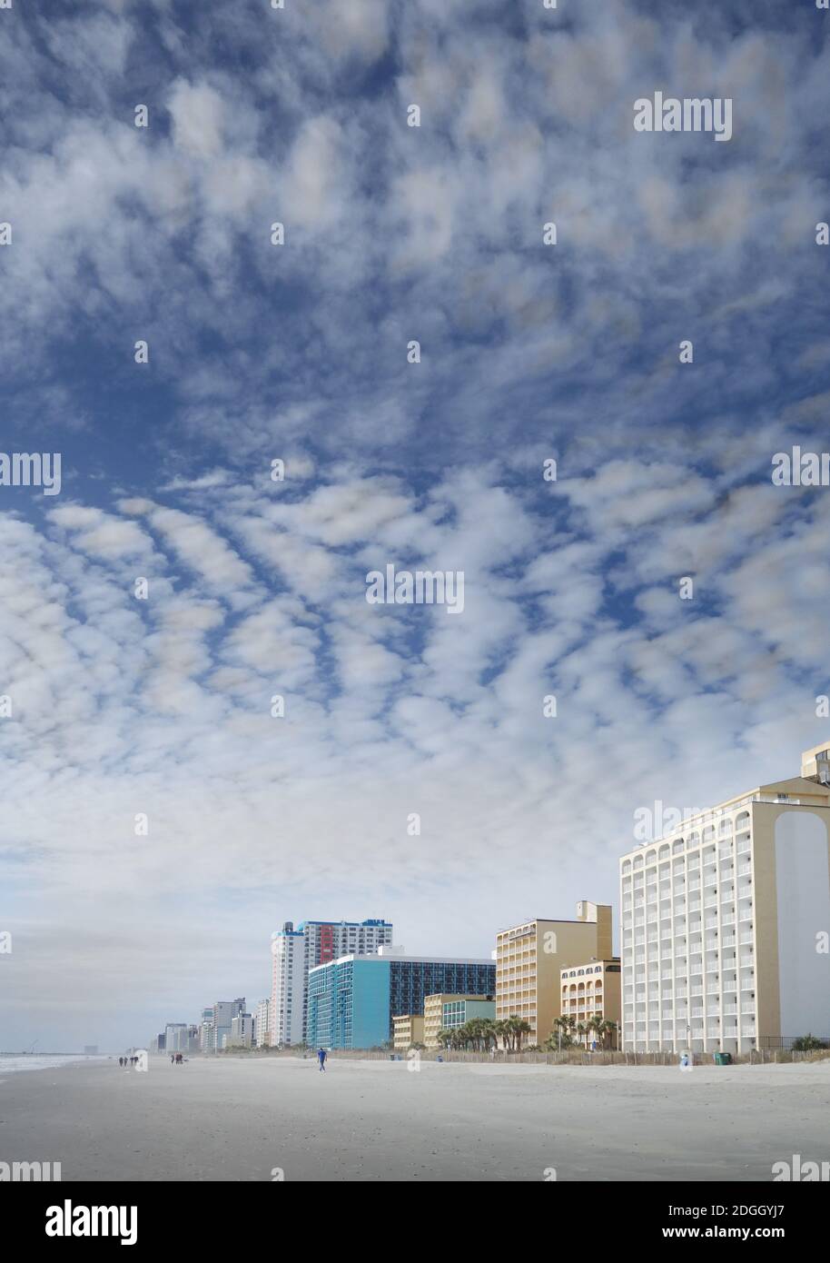Hotels und Ferienwohnungen am Meer in Myrtle Beach SC Stockfoto