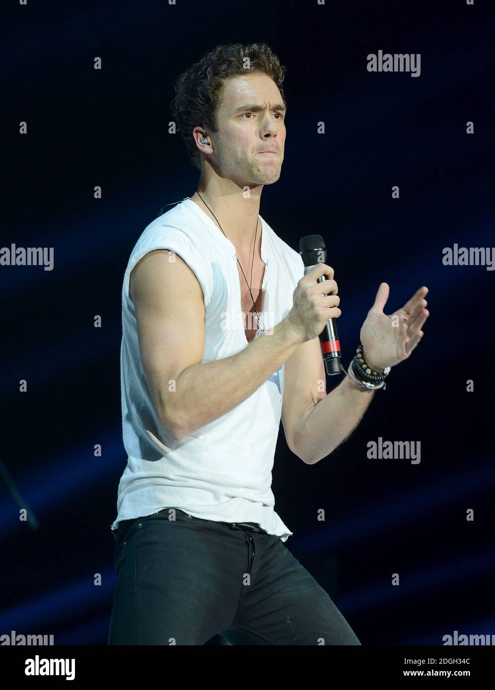 Andy Brown von Lawson auf der Bühne während des Capital FM Jingle Bell Ball 2012 in der O2 Arena, London. Stockfoto