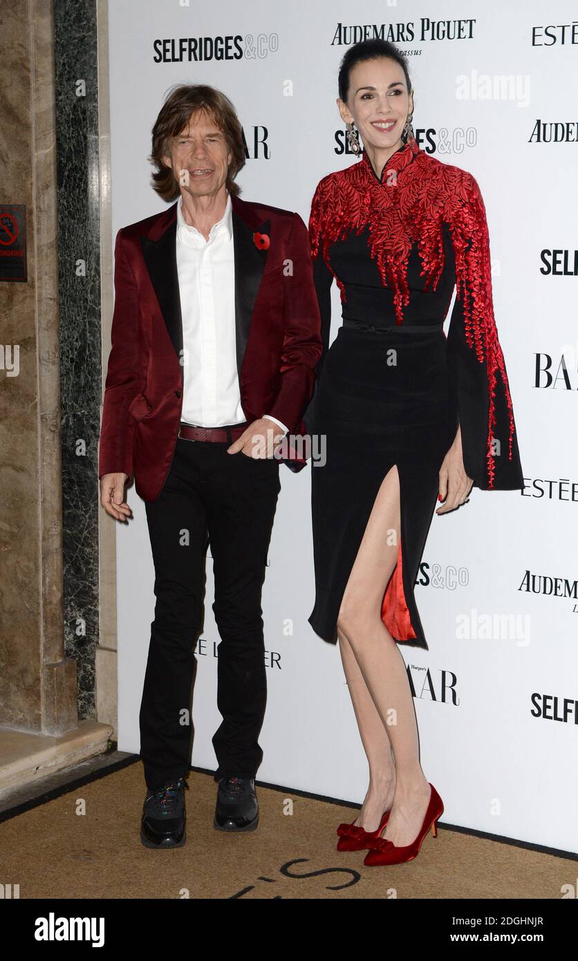 L'Wren Scott und Mick Jagger bei der Ankunft bei den Harper's Bazaar Women of the Year Awards im Claridge's Hotel, London. Stockfoto