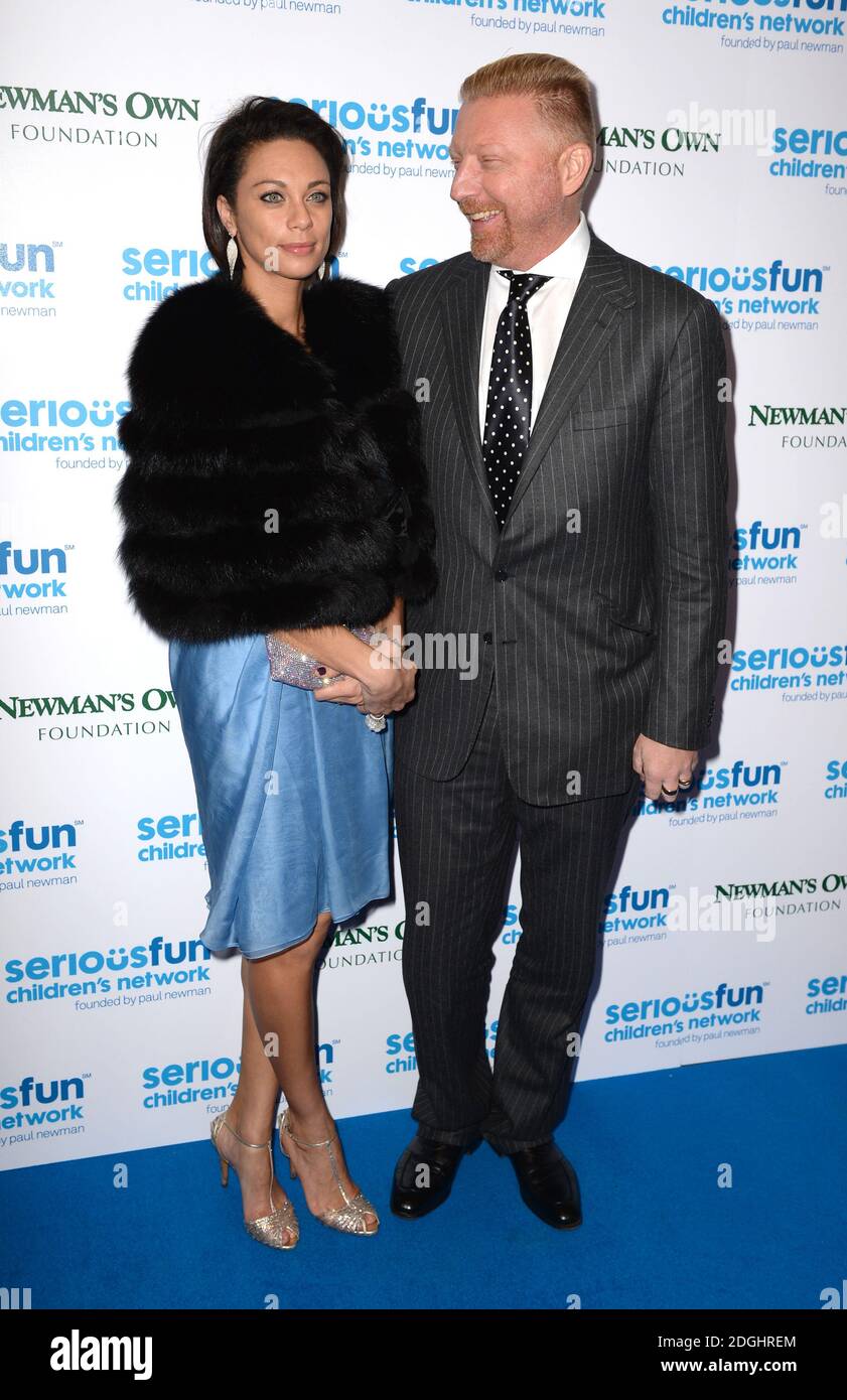 Boris Becker und Lilly Kerssenberg Becker bei der SeriousFun London Gala 2013, Camden Roundhouse. Stockfoto