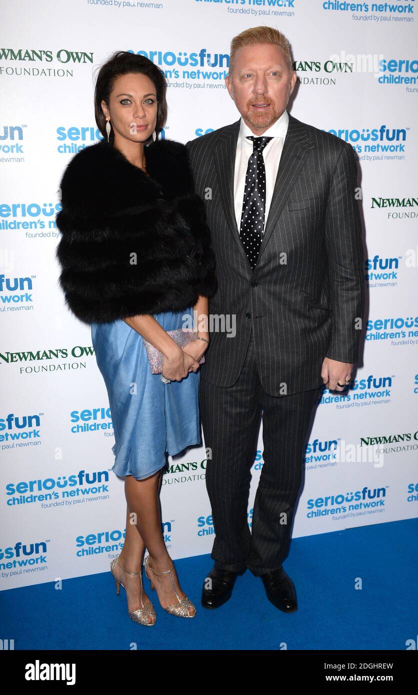 Boris Becker und Lilly Kerssenberg Becker bei der SeriousFun London Gala 2013, Camden Roundhouse. Stockfoto