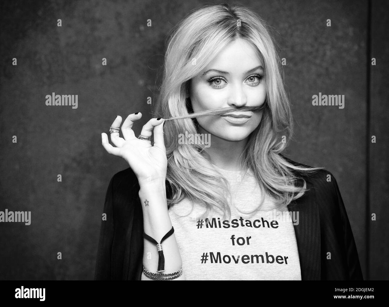 Laura Whitmore leitet Aussie's Misstache Movember im Hoxton Hotel, Holborn, London. Stockfoto