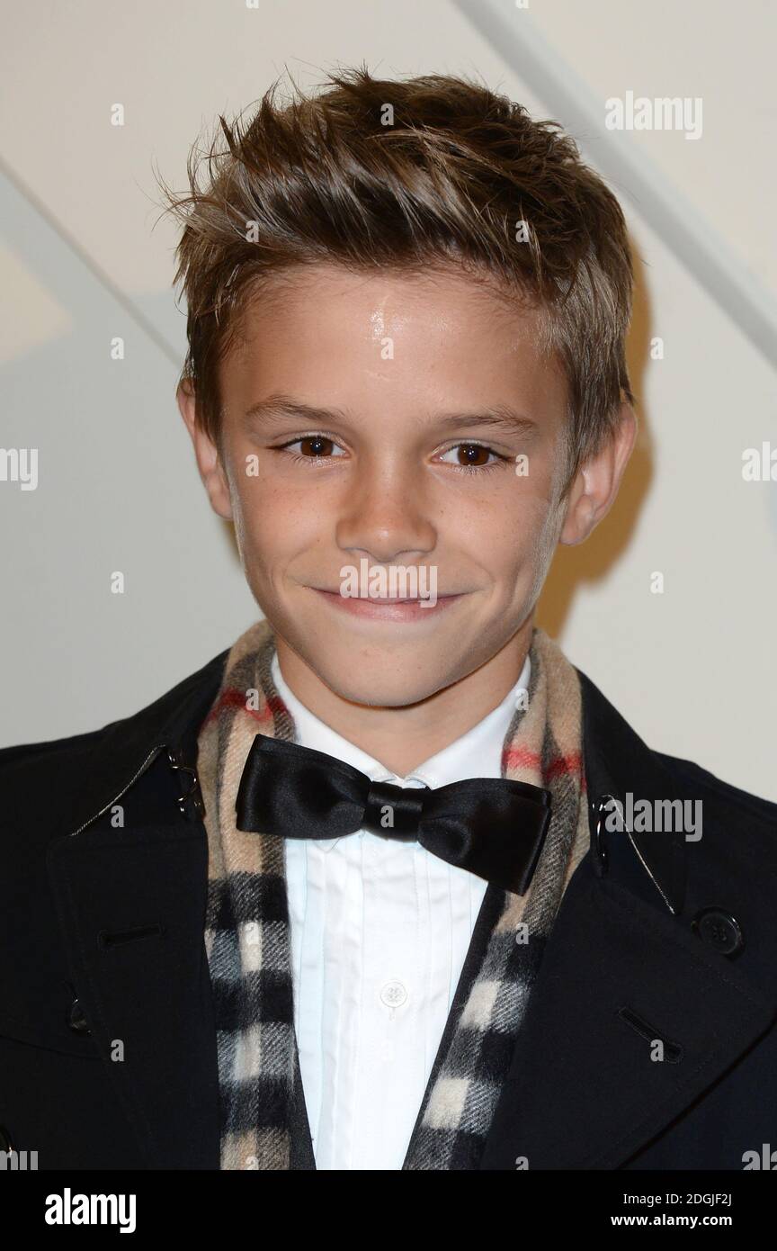 Romeo Beckham beim Start der Burberry Festive Campaign 2014 mit Romeo Beckham, Burberry, Regent Street, London. Stockfoto