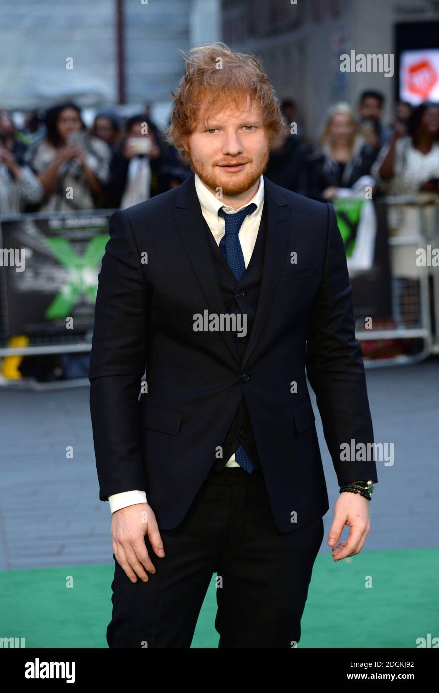 Ed Sheeran bei der Premiere von Ed Sheeran Jumpers für Torpfosten im Odeon Cinema in Leicester Square, London. Stockfoto