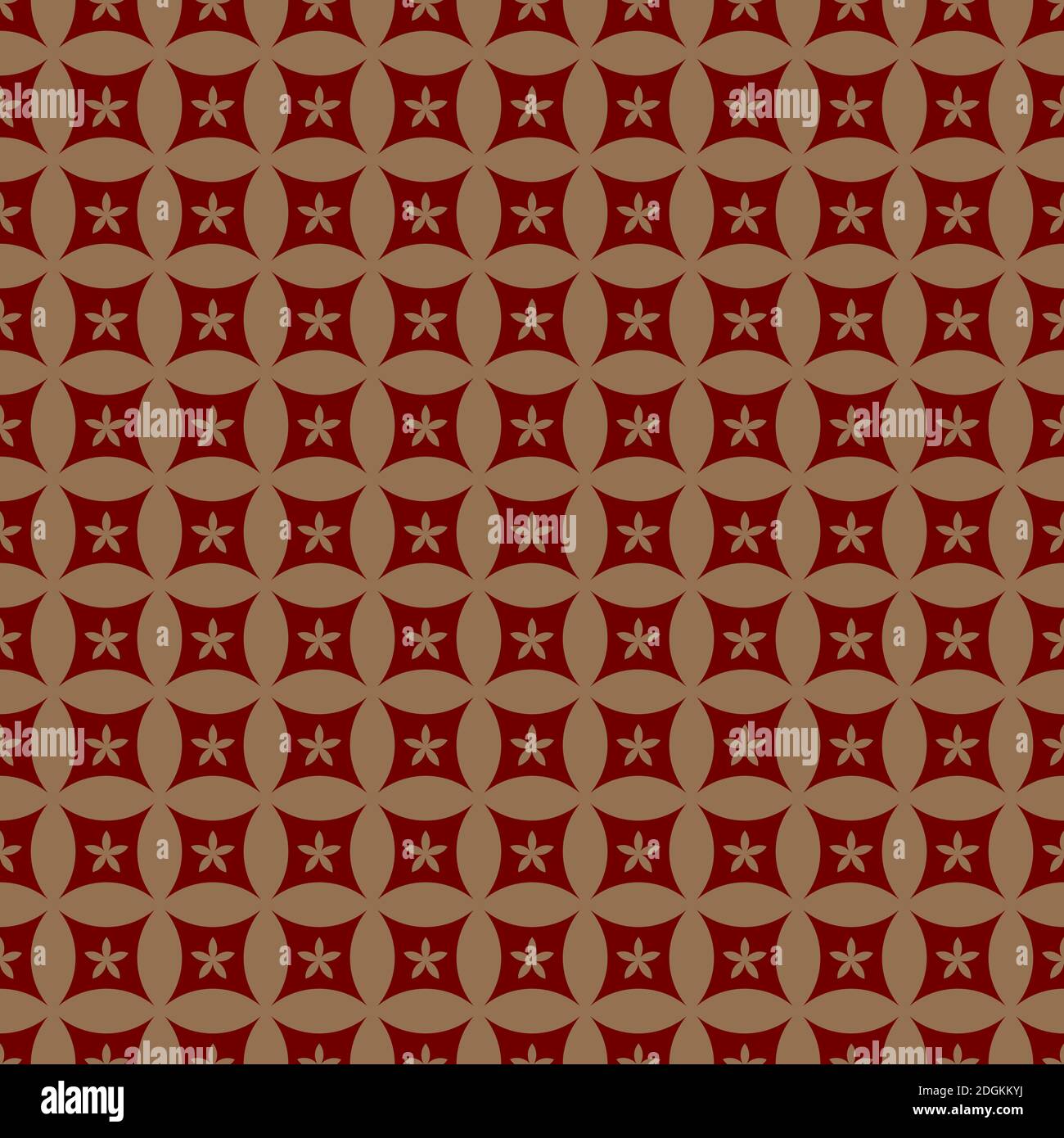 Japanisches Goldmuster. Ornament Vektor Illustration. Rot asiatische nahtlose Kreise Muster. Vektorgrafik Stock Vektor