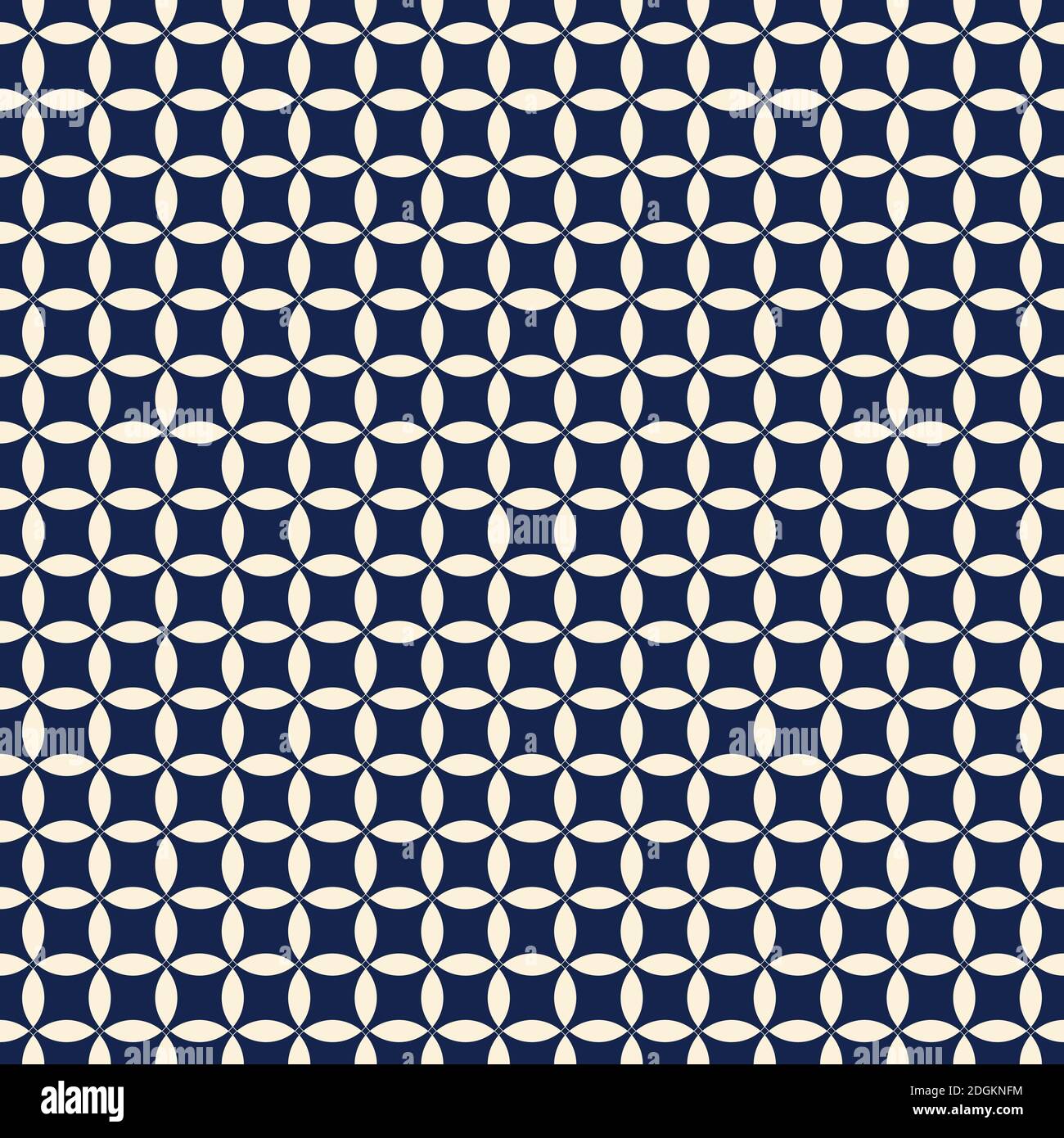 Ornament Vektor Illustration. Asiatische nahtlose Kreise Muster. Japanisches blaues Muster. Vektorgrafik Stock Vektor