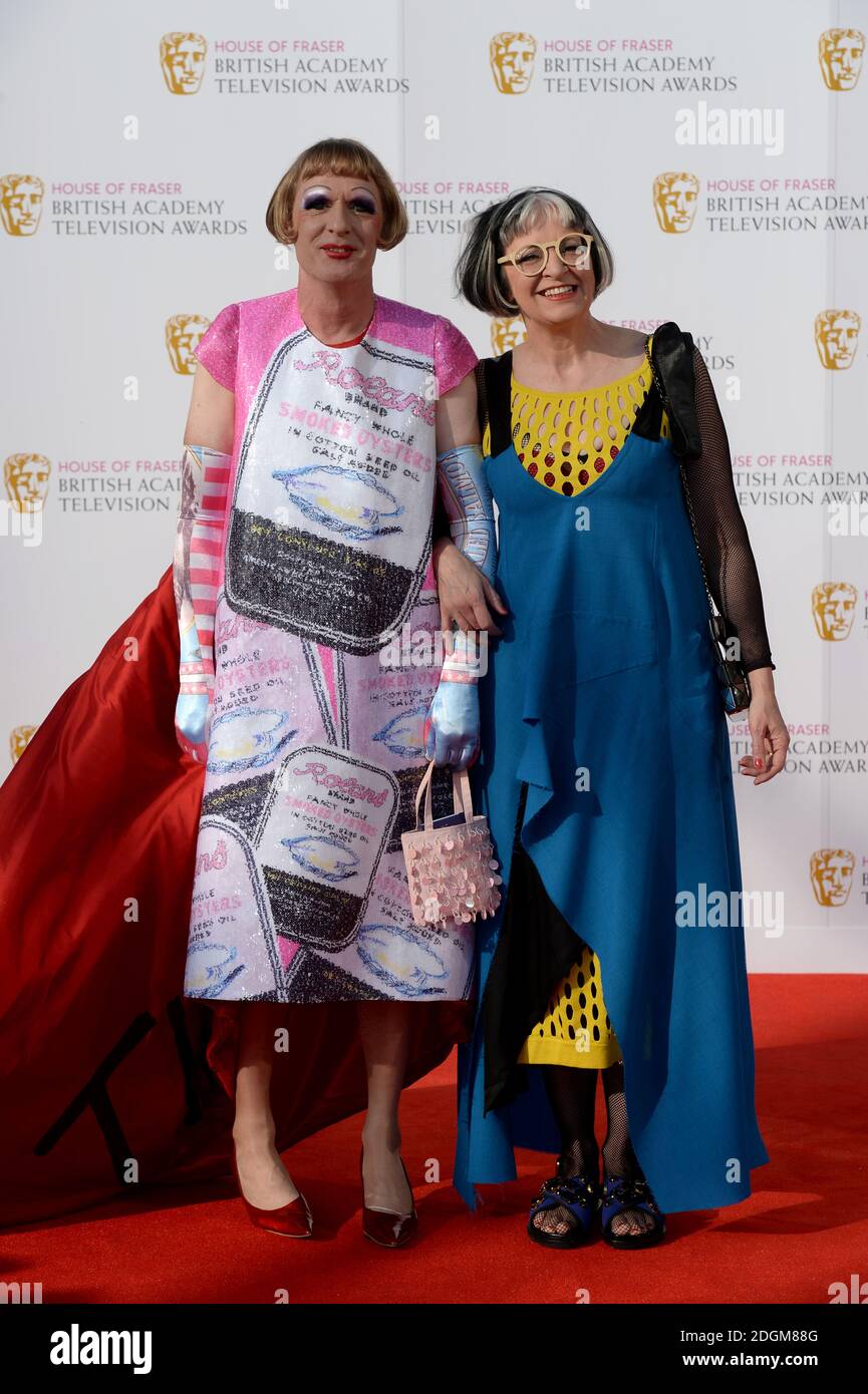 Grayson Perry und Philippa Perry bei den House of Fraser BAFTA TV Awards 2016 in der Royal Festival Hall, Southbank, London. Stockfoto