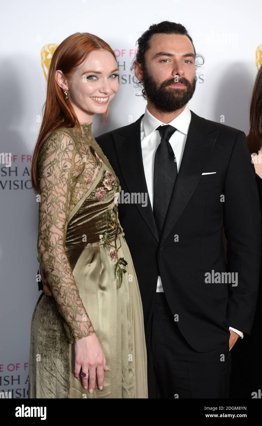 Eleanor Tomlinson und Aiden Turner im Pressesaal des House of Fraser BAFTA TV Awards 2016, in der Royal Festival Hall, Southbank, London. Stockfoto