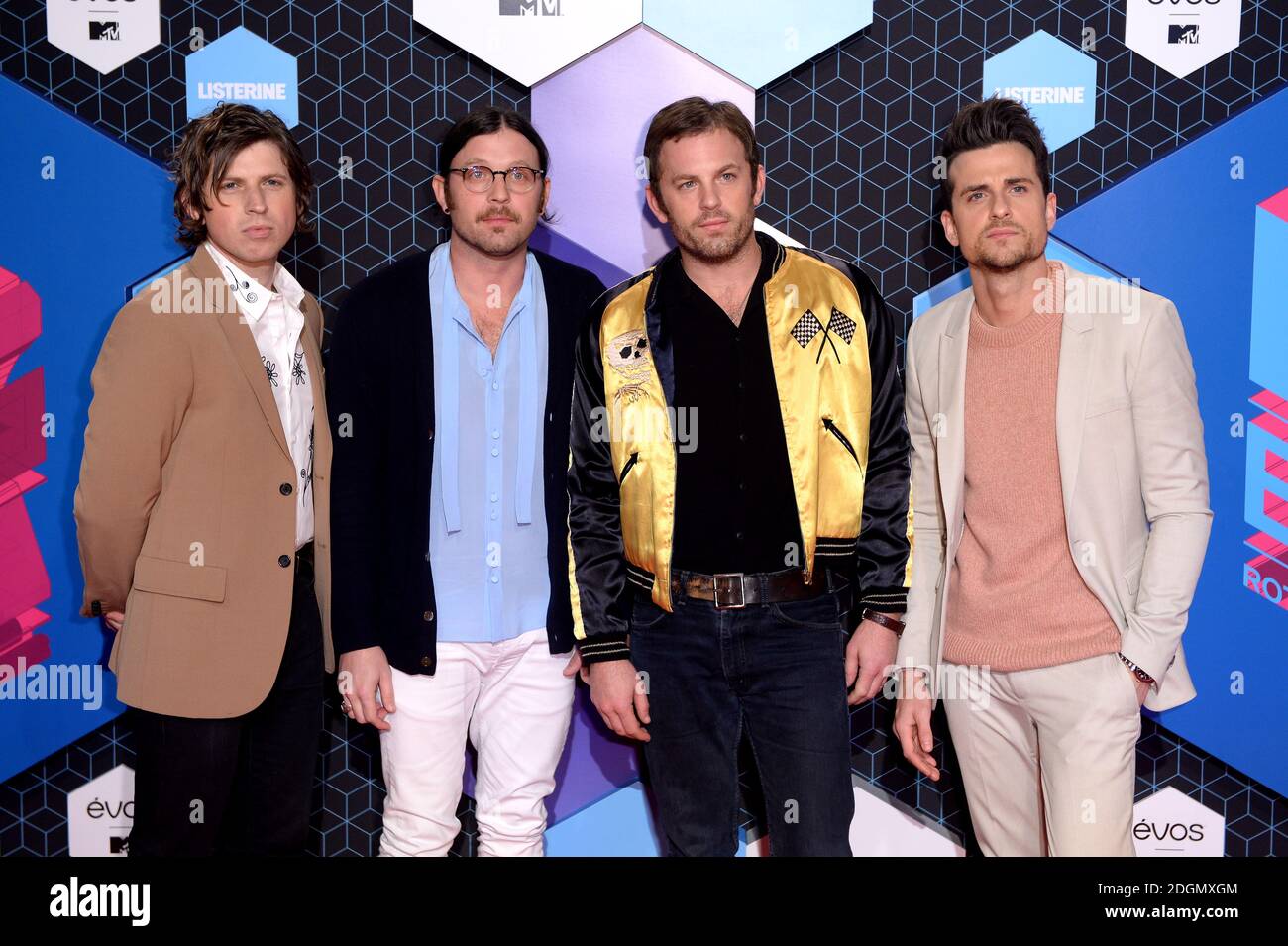 Kings of Leon's Caleb Followill, Jared Followill, Matthew Followill und Nathan Followill bei den MTV Europe Music Awards 2016 in der Rotterdam Ahoy Arena, Rotterdam, Niederlande Stockfoto