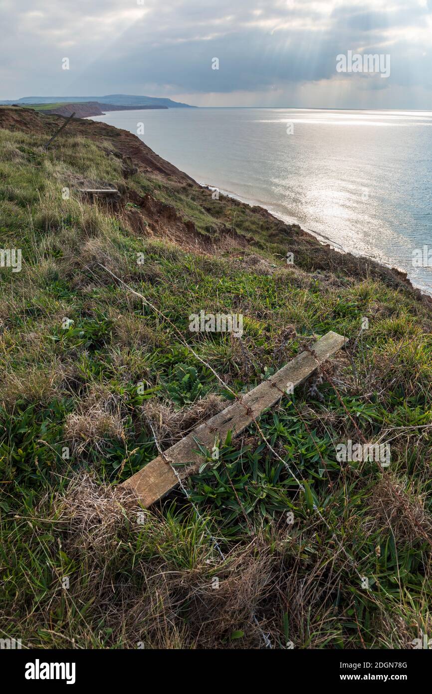 Cliff Erosion in Brightstone Bay, Isle of Wight Stockfoto