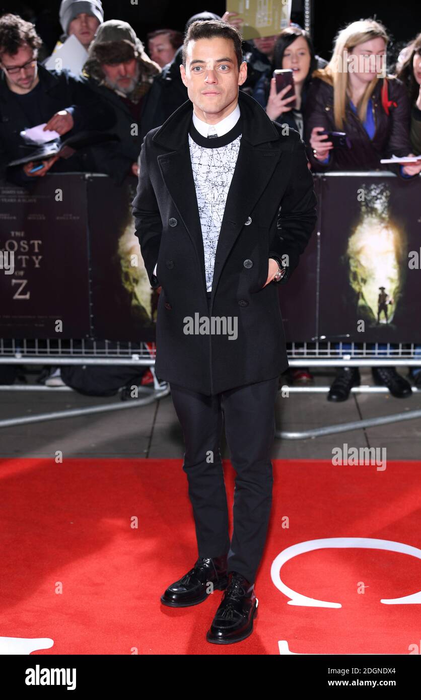 Rami Malek bei der UK Premiere von Lost City of Z, The British Museim, London. Stockfoto