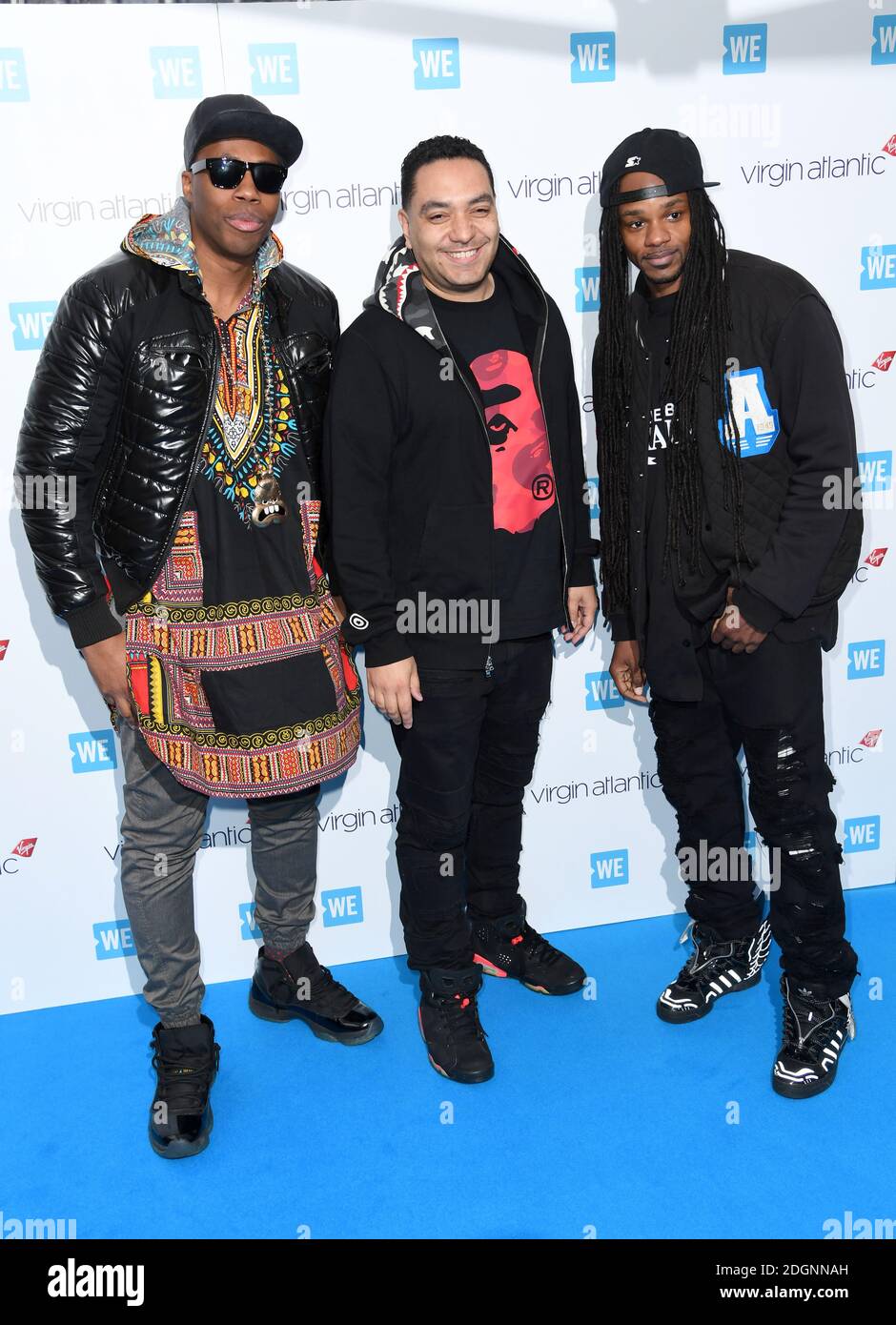 Celebrity Marauders DJ Kardinal Offishall (links), Cipha Sounds (Mitte) und Dready während des WE Day UK in der SSE Arena, Wembley, London. Bildnachweis sollte lauten: Doug Peters/EMPICS Entertainment Stockfoto