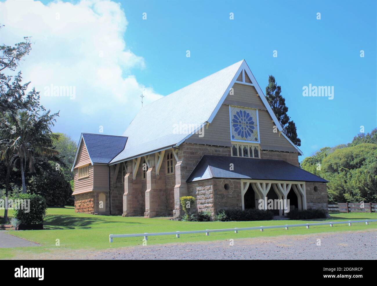 Norfolkinsel, St. Barnabas Kapelle, Mutterkirche der Missionsarbeit in Melanesien (1867-1920) Stockfoto