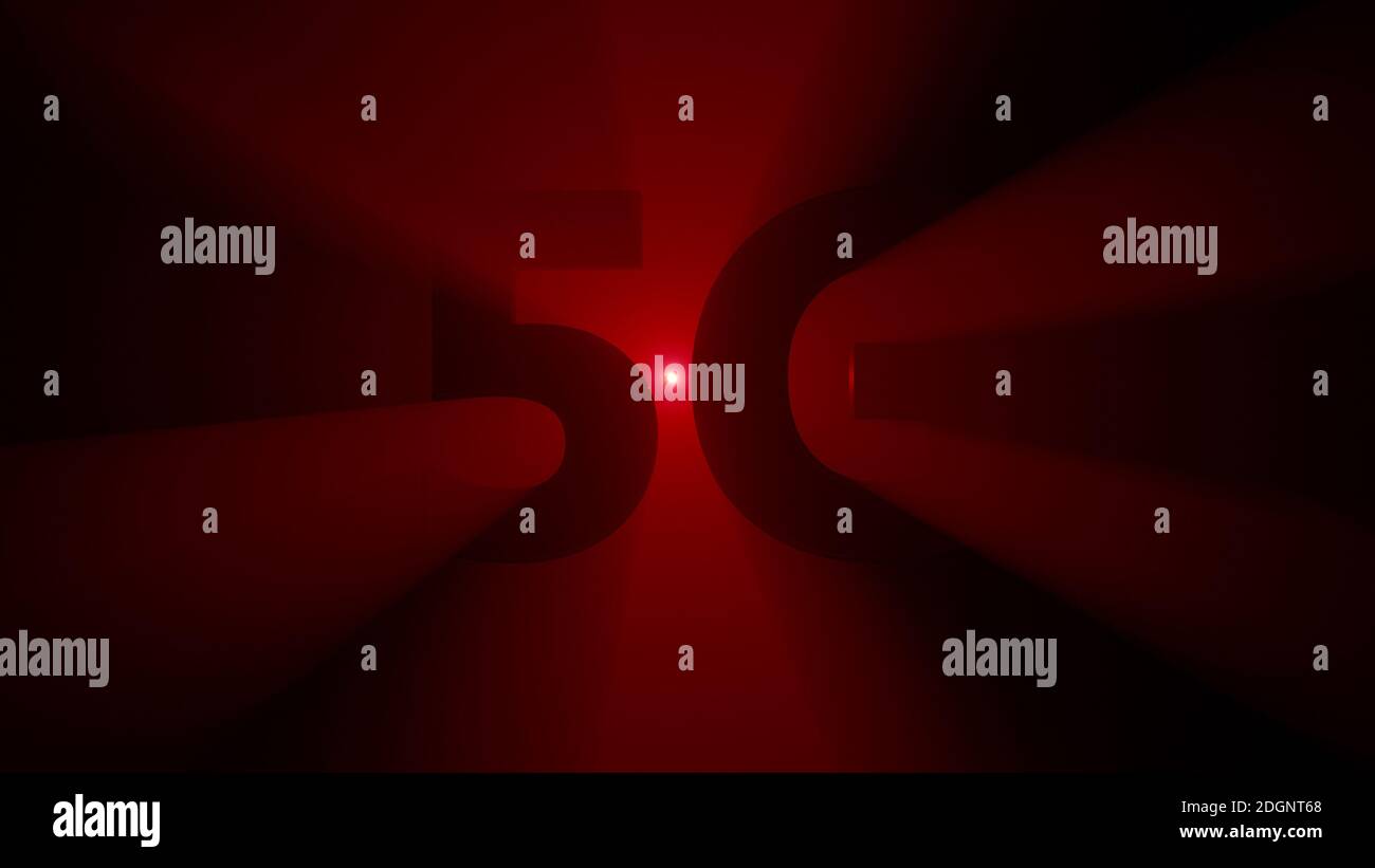 Abstract 5G-Technologie Symbol für High-Tech-Kommunikation - 3D Abbildung Stockfoto