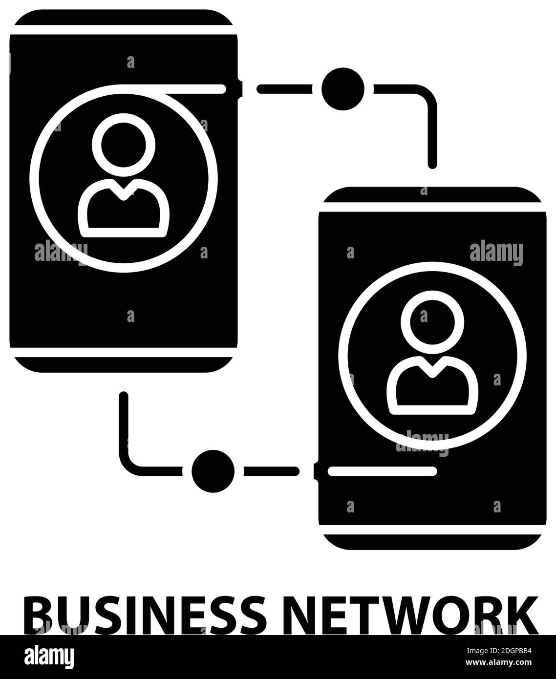 Business Network Icon, schwarzes Vektorzeichen mit editierbaren Konturen, Konzeptdarstellung Stock Vektor