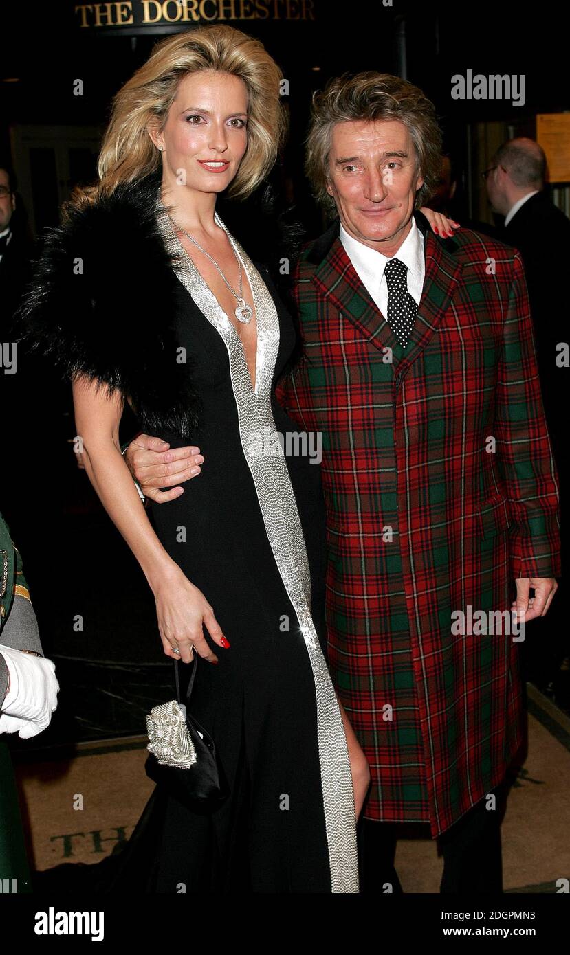 Rod Stewart und Penny Lancaster im Dorchester Hotel für das RNIB Gala Dinner, London. Doug Peters/allactiondigital.com Stockfoto