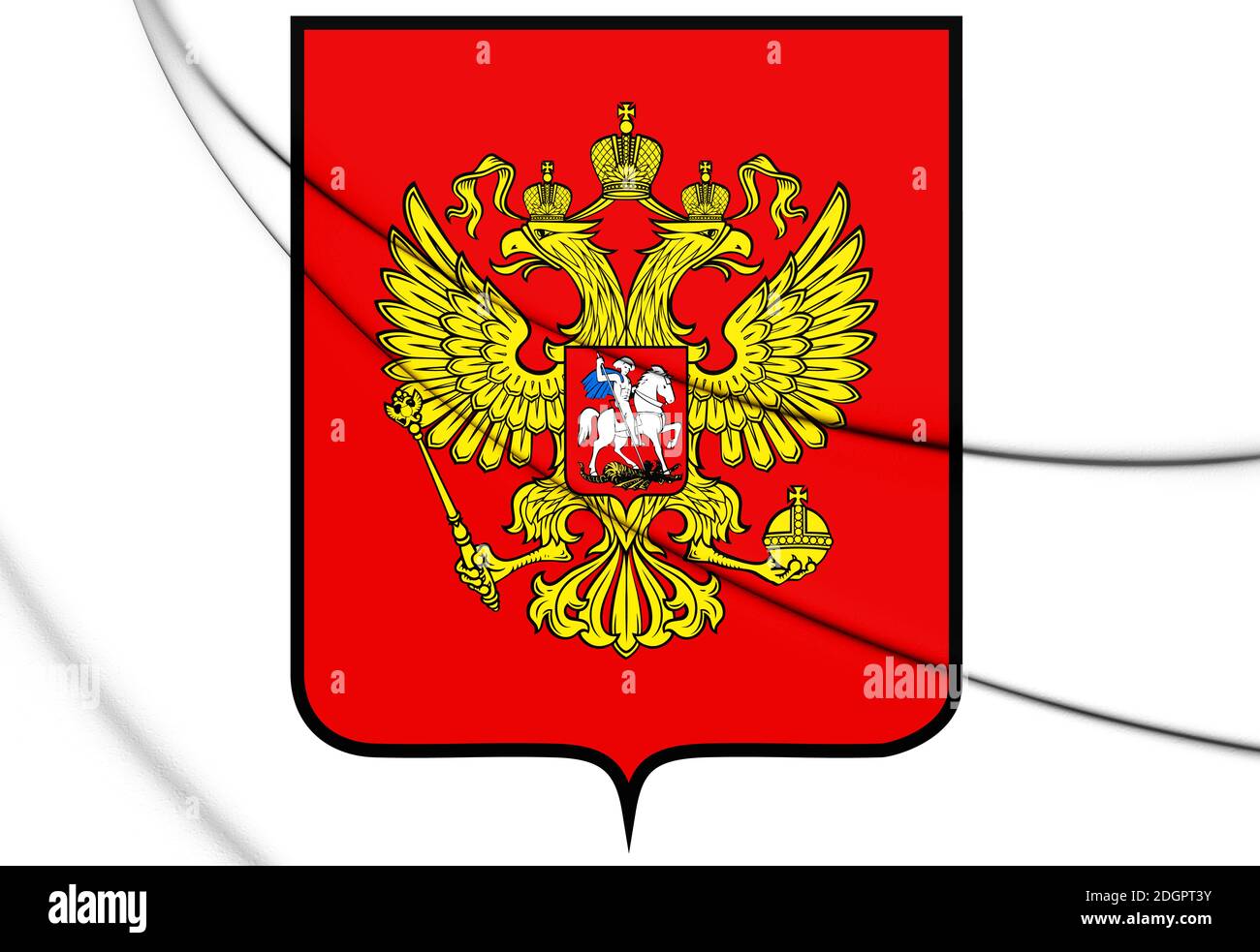 3D-Russland Wappen. 3D-Darstellung. Stockfoto