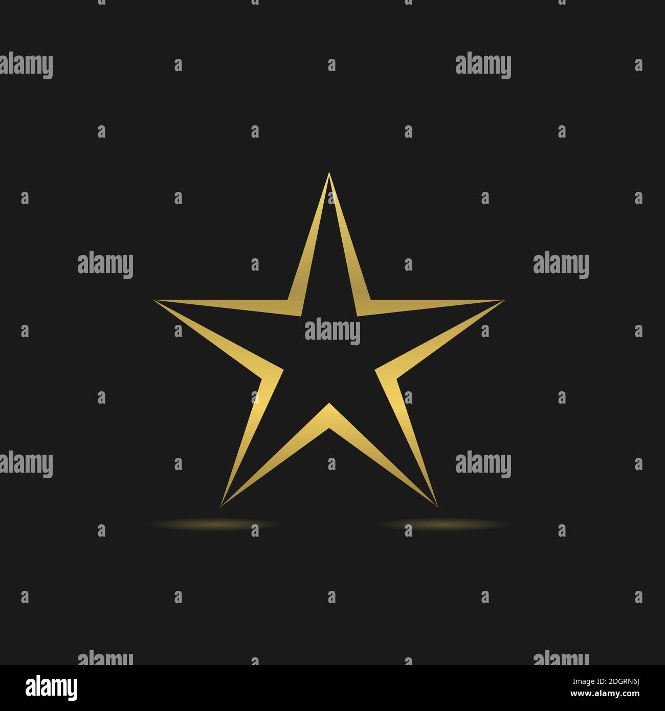 Goldener Stern auf schwarzem Hintergrund Stock Vektor