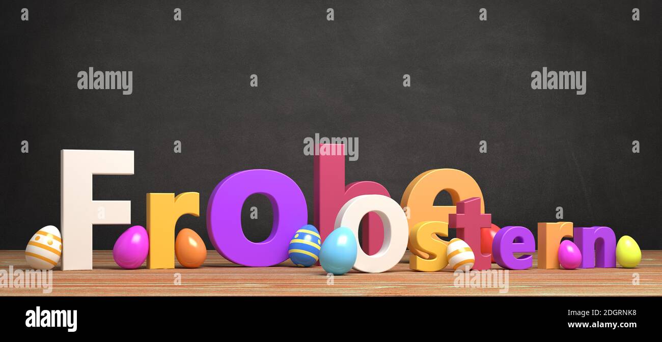 Frohe ostern mit farbigem Ei - Illustration Stockfoto