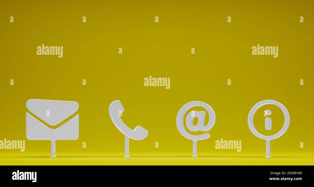 Geschäftskontakt als Symbol für Internet-Vorlage - 3D Illustration Stockfoto